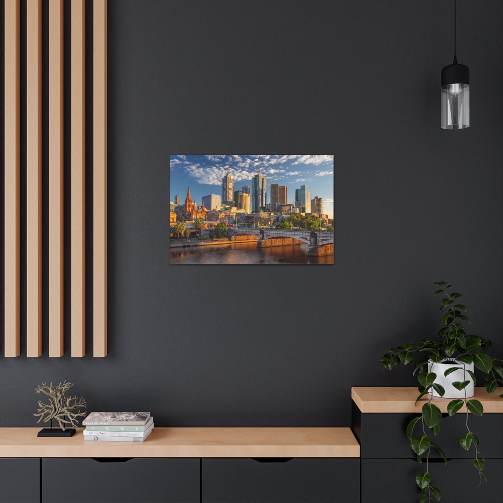 Melbourne Daytime Skyline Canvas Artwork High-Quality Breathtaking Stunning Cityscape for Home Decor Ready to Hang-Express Your Love Gifts