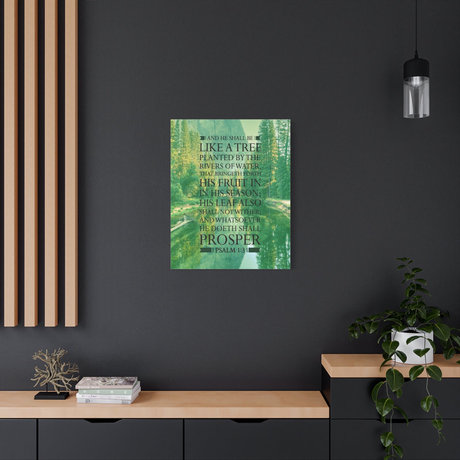 Scripture Canvas Like a Tree Psalm 1:3 Christian Wall Art Bible Verse Print Ready to Hang-Express Your Love Gifts