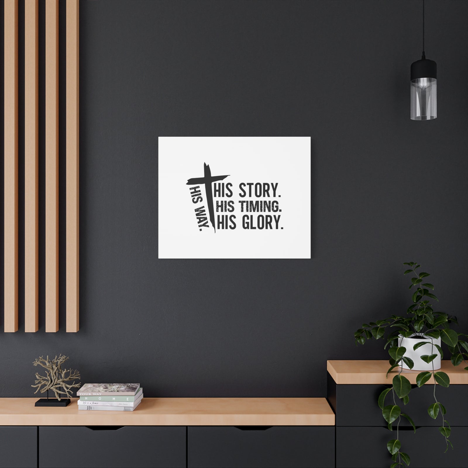 Scripture Canvas His Way Cross Psalm 37:5 Christian Wall Art Bible Verse Print Ready to Hang-Express Your Love Gifts