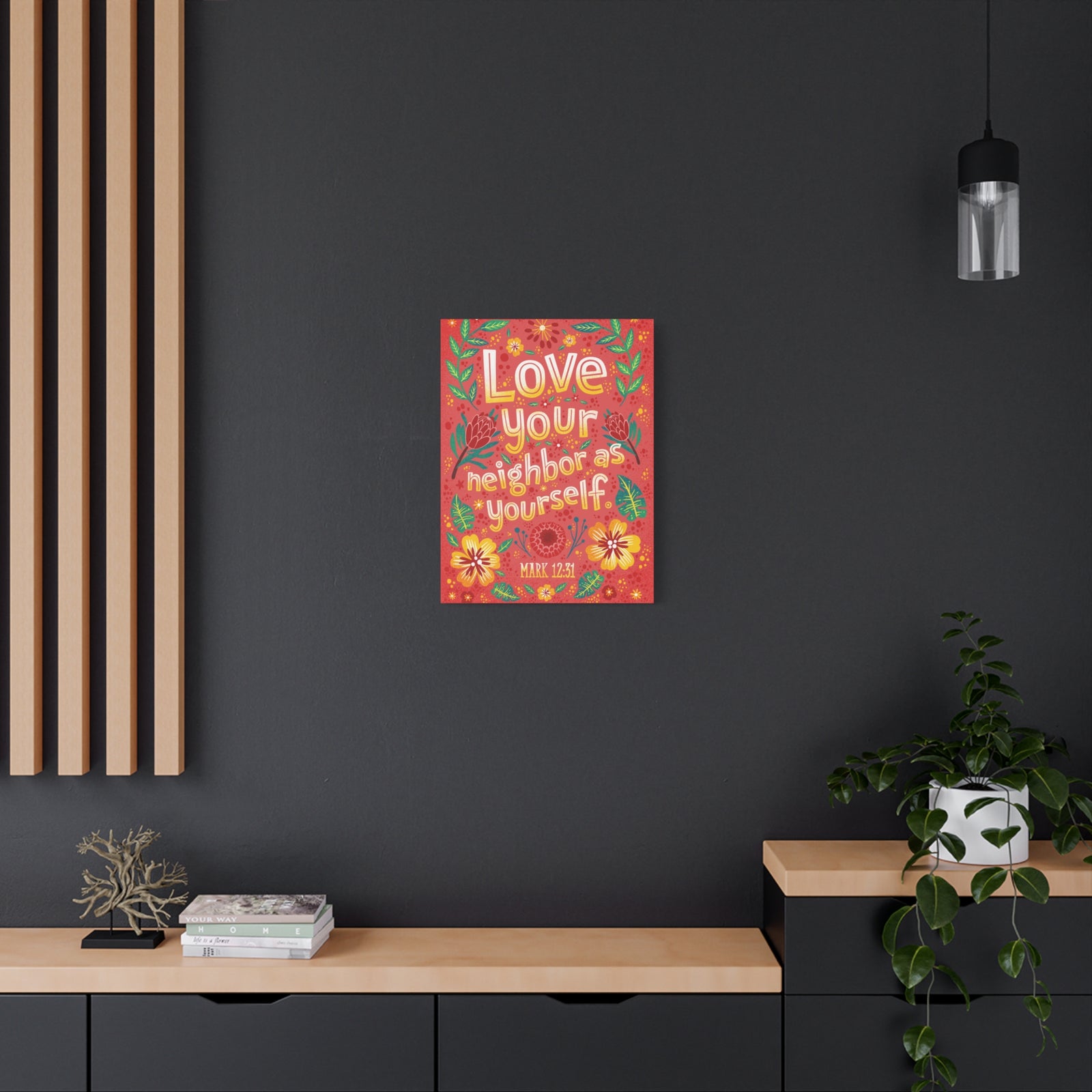 Scripture Walls Love Your Neighbor Mark 12:31 Bible Verse Canvas Christian Wall Art Ready to Hang