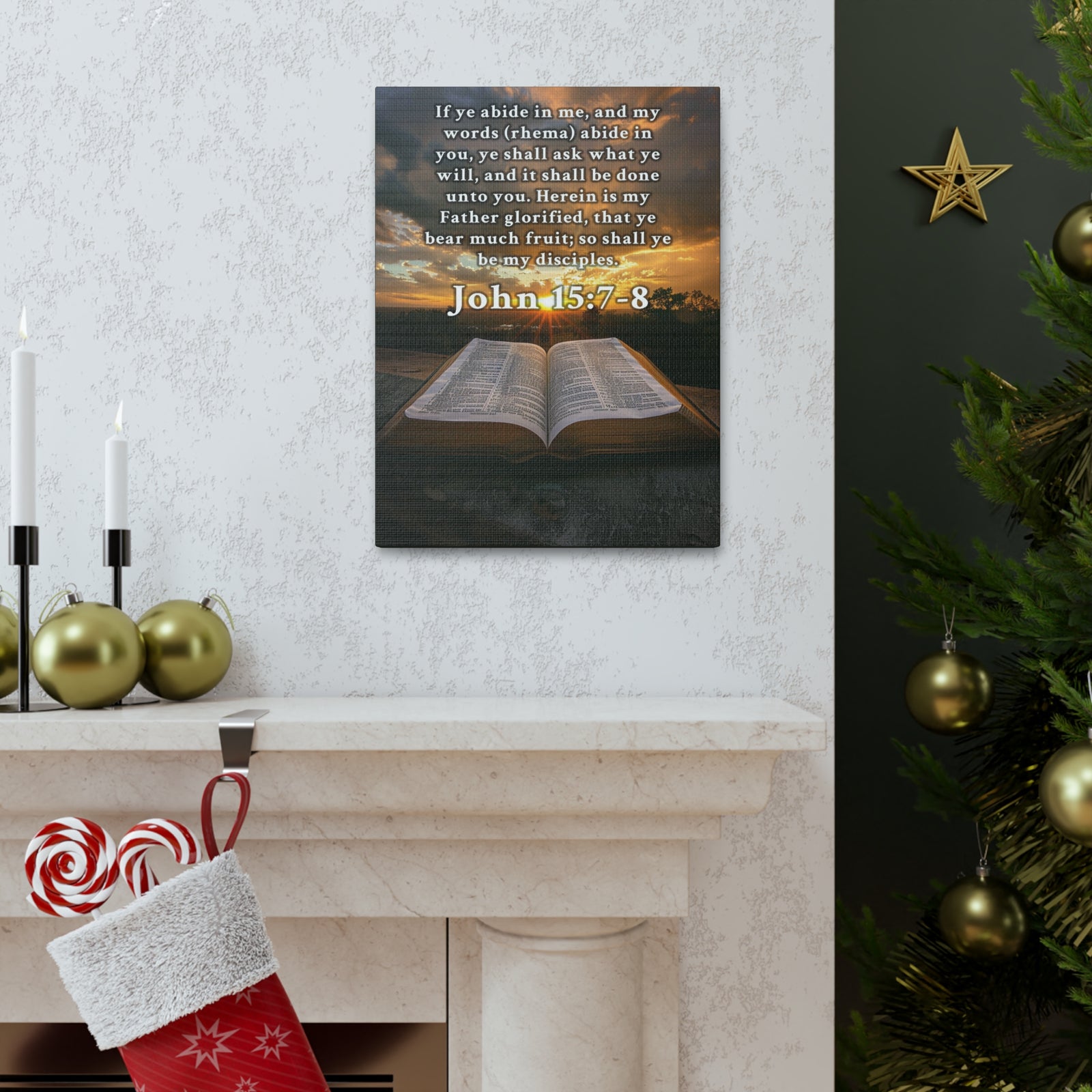 Scripture Walls John 15:7-8 KJV Bible Verse Canvas Christian Wall Art Ready to Hang Unframed-Express Your Love Gifts