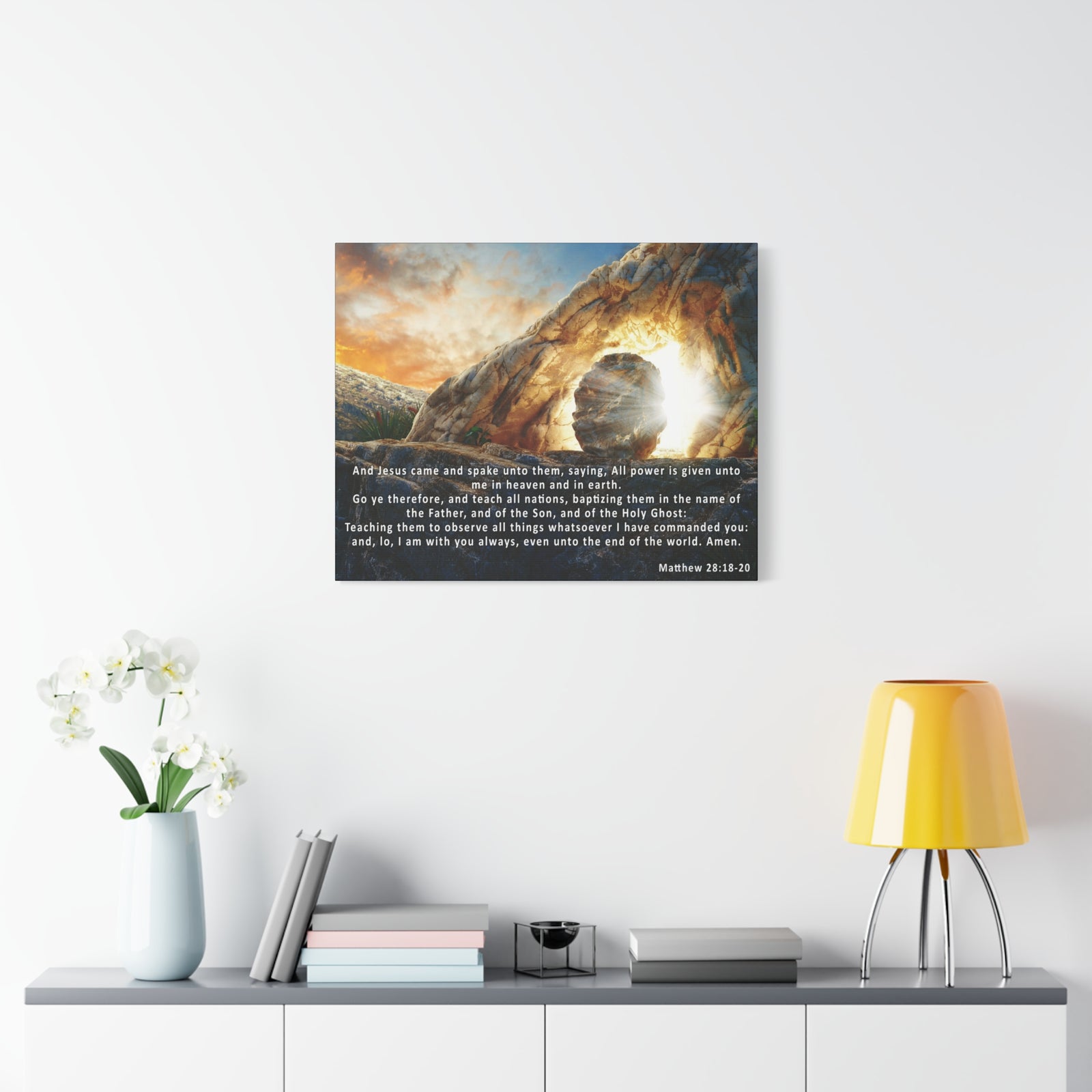 Matthew 28:18-20 The Great Commission Canvas – Christian Wall Art, Ready to Hang-Express Your Love Gifts