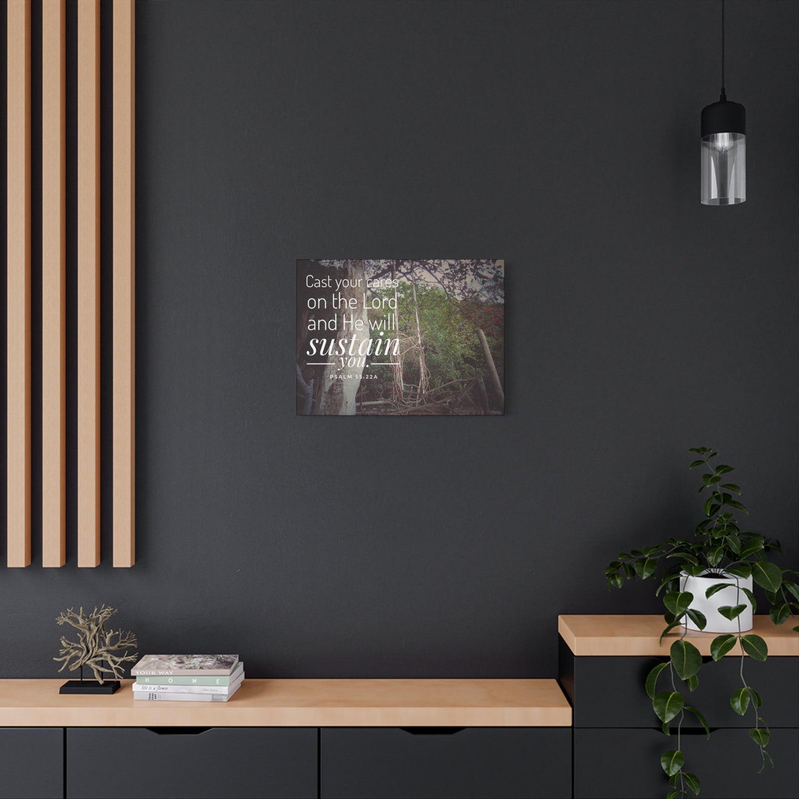 Scripture Walls He Will Sustain You Psalm 55:22 Bible Verse Canvas Christian Wall Art Ready to Hang-Express Your Love Gifts