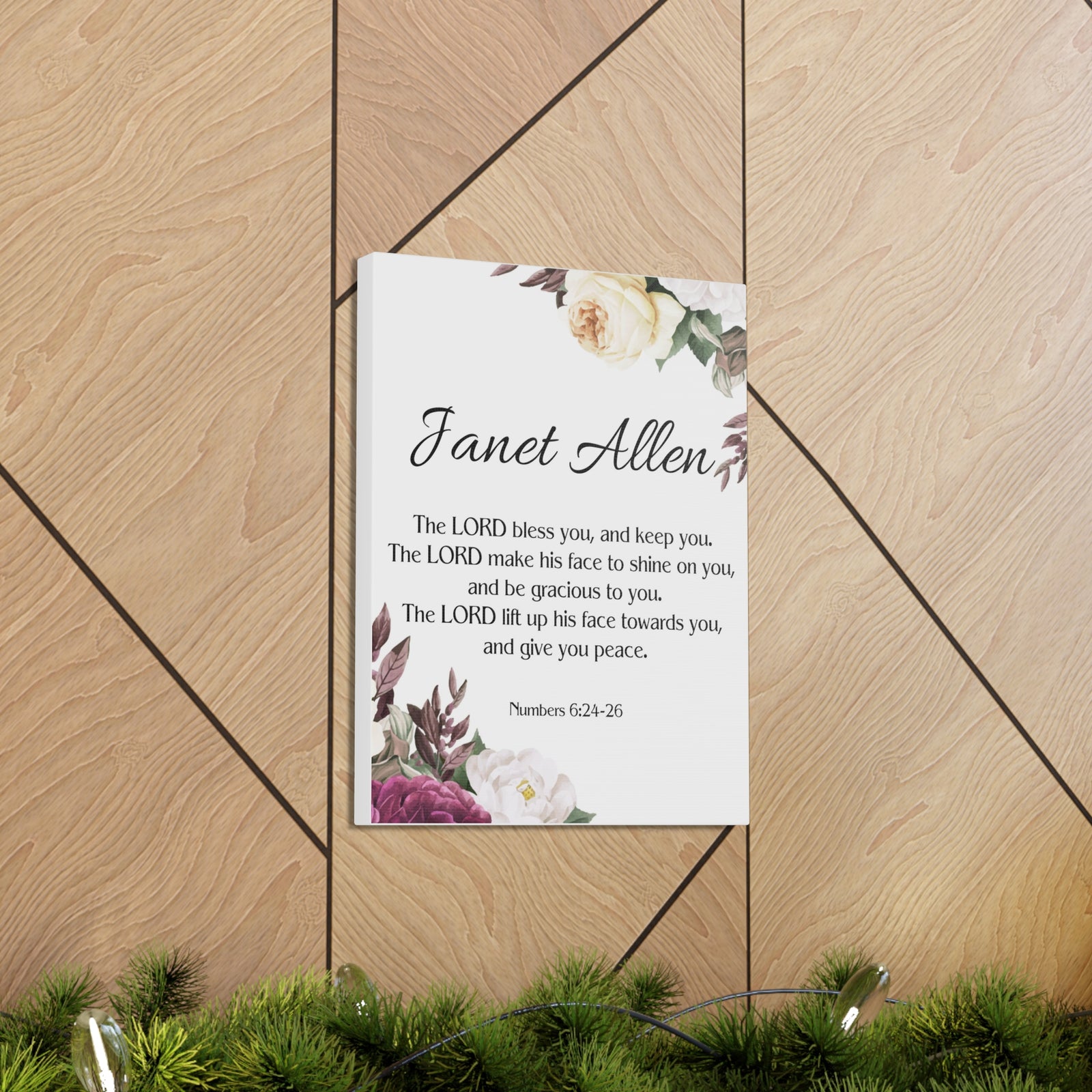 Scripture Walls Personalized Numbers 6:24-26 Bible Chapter Canvas Christian Wall Art Ready to Hang-Express Your Love Gifts