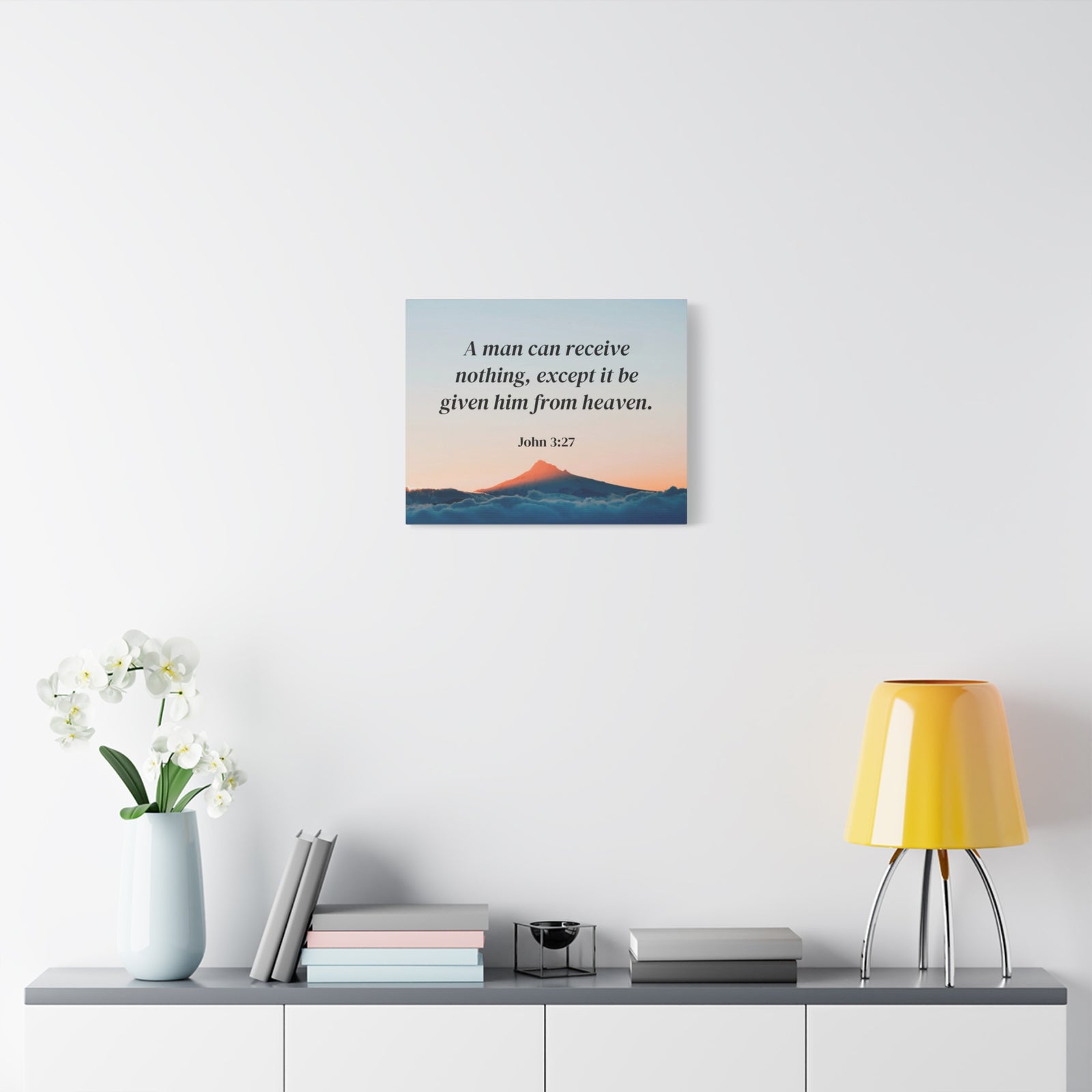 Scripture Canvas From Heaven John 3:27 Christian Wall Art Bible Verse Print Ready to Hang-Express Your Love Gifts