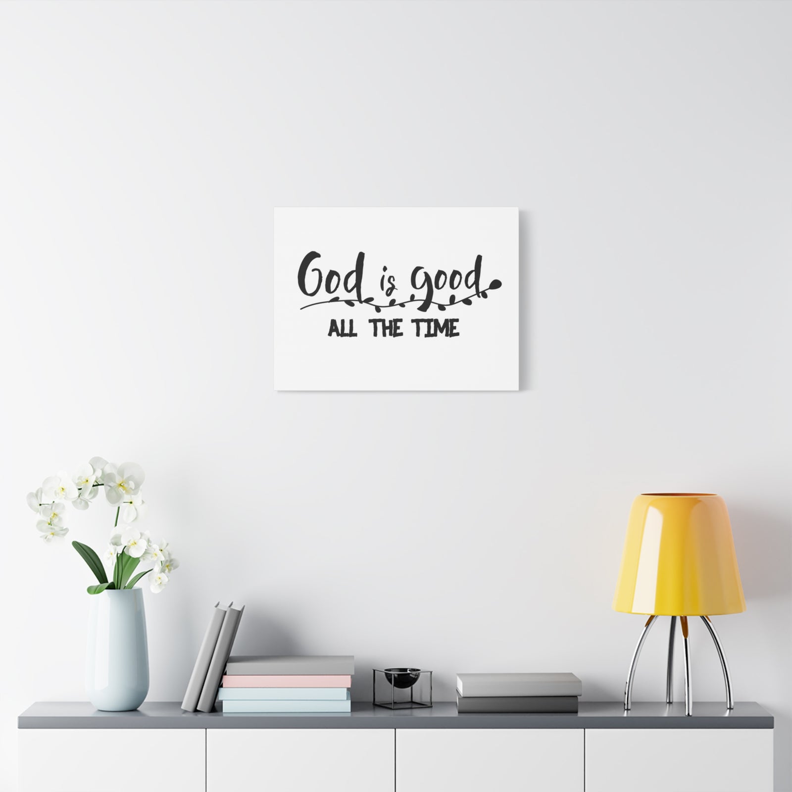 Scripture Canvas God Is Good Psalm 100:5 Vines Christian Wall Art Bible Verse Print Ready to Hang-Express Your Love Gifts