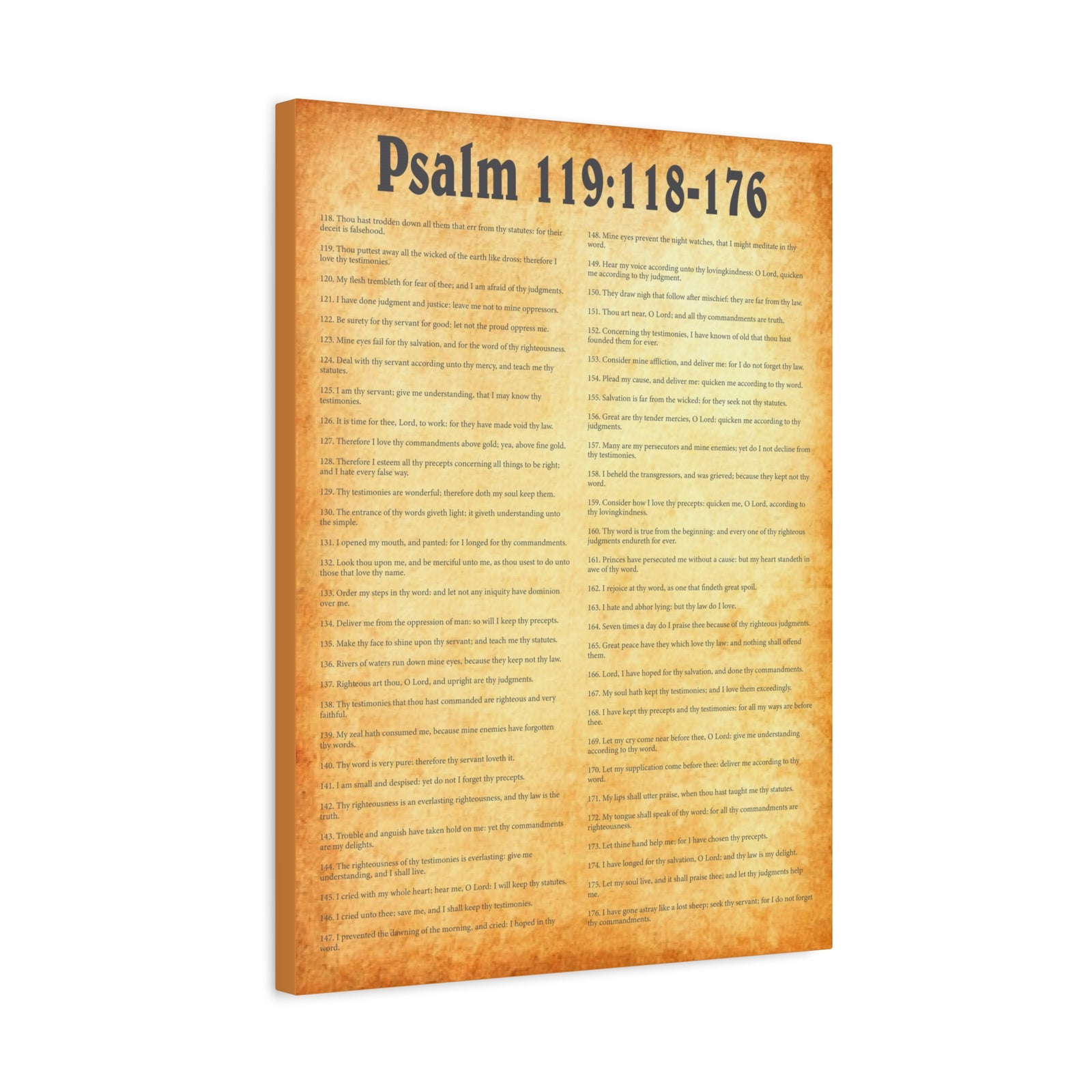 Scripture Walls Psalm 119:118-176 Gold Bible Verse Canvas Christian Wall Art Ready to Hang Unframed-Express Your Love Gifts