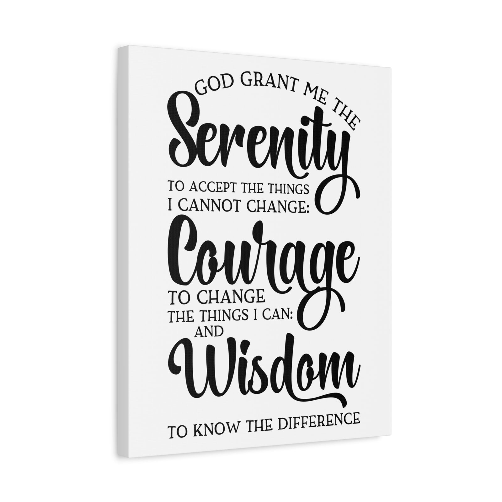 Scripture Canvas Serenity, Courage, Wisdom Psalm 27:14 Christian Wall Art Print Ready to Hang-Express Your Love Gifts