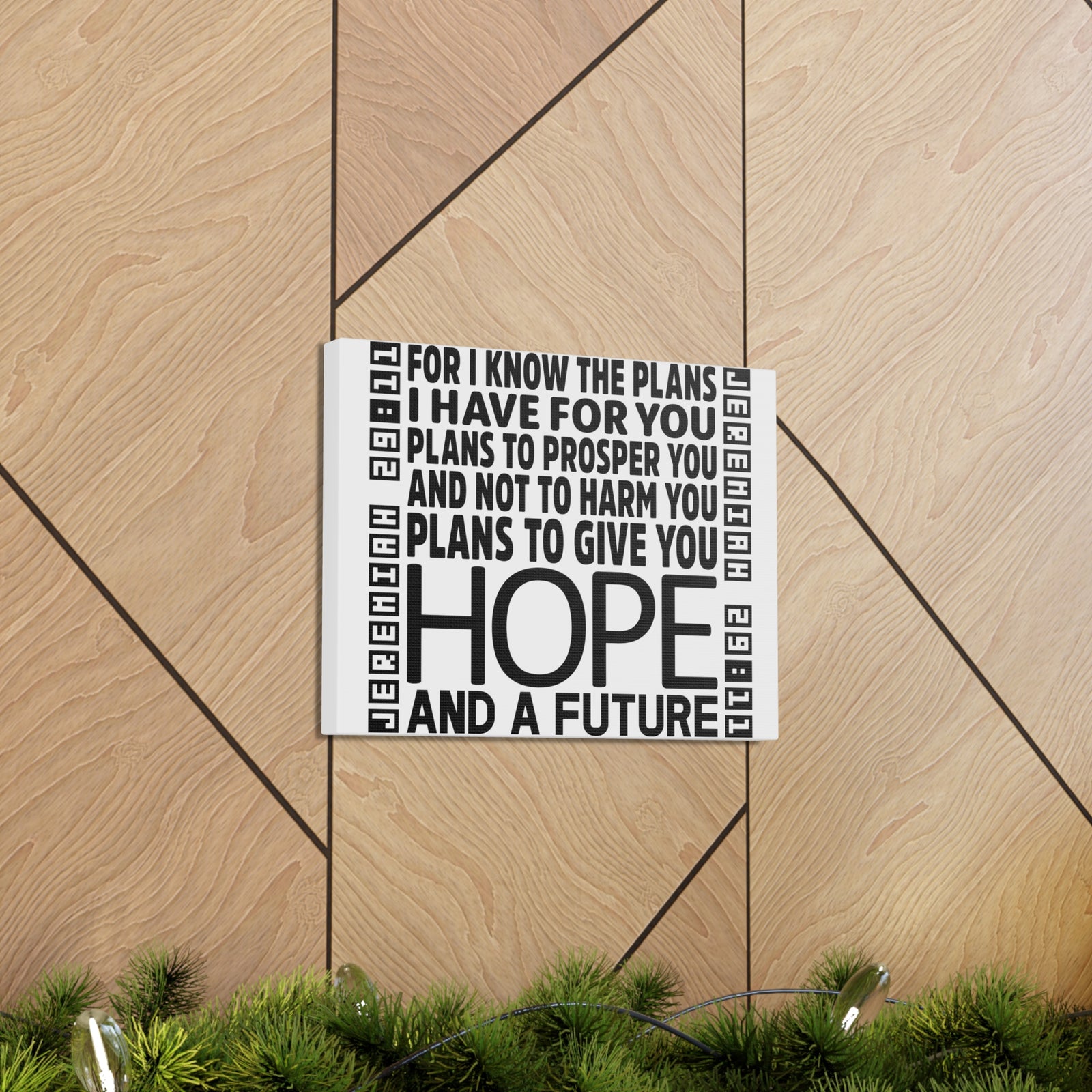 Scripture Walls Jeremiah 29:11 Hope and Future Bible Verse Canvas Christian Wall Art Ready to Hang Unframed-Express Your Love Gifts