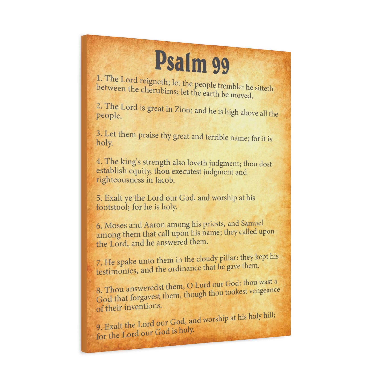 Scripture Walls Psalm 99 Gold Bible Chapter Canvas Christian Wall Art Ready to Hang-Express Your Love Gifts