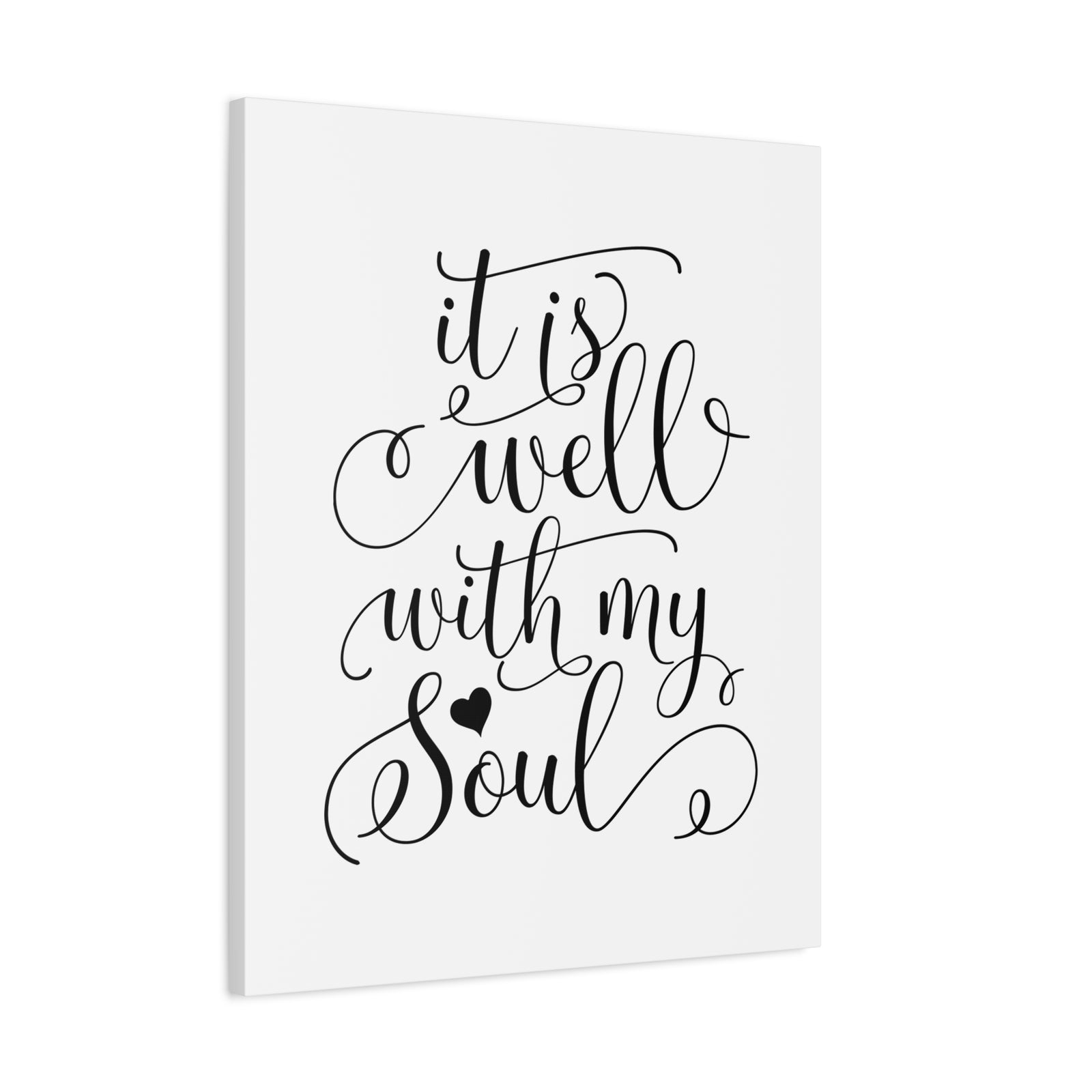 Scripture Canvas It Is Well With My Soul Psalm 42:7 Heart Christian Wall Art Bible Verse Print Ready to Hang-Express Your Love Gifts
