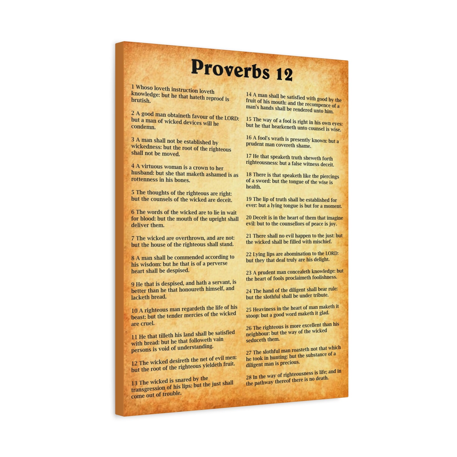 Scripture Walls Proverbs Chapter 12 Gold Bible Canvas Christian Wall Art Ready to Hang Unframed-Express Your Love Gifts