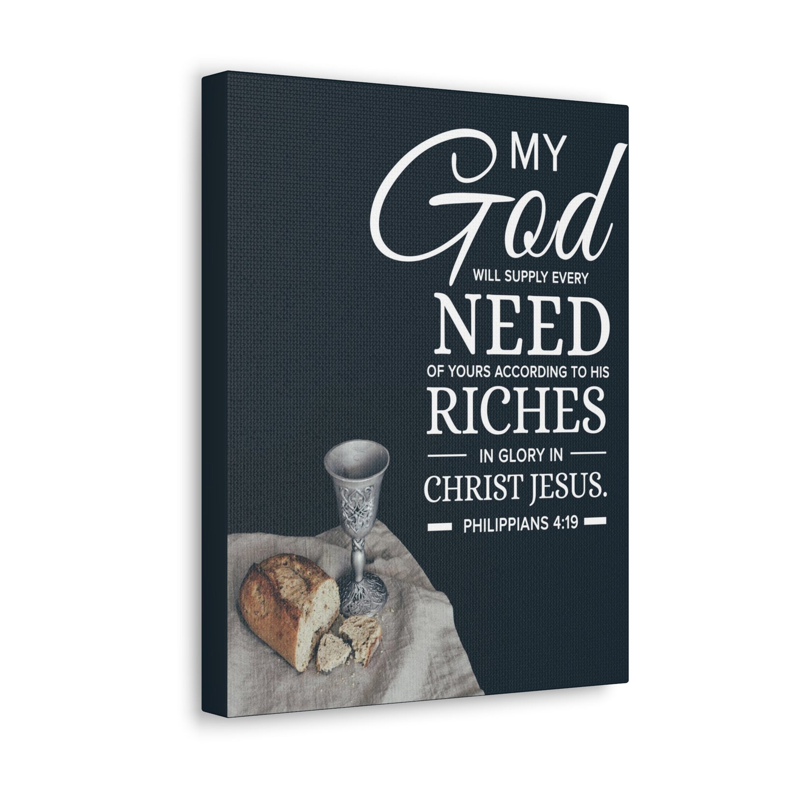 Bible Verse Canvas My God Need Riches Philippians 4:19 Wall Art Christian Home Decor-Express Your Love Gifts