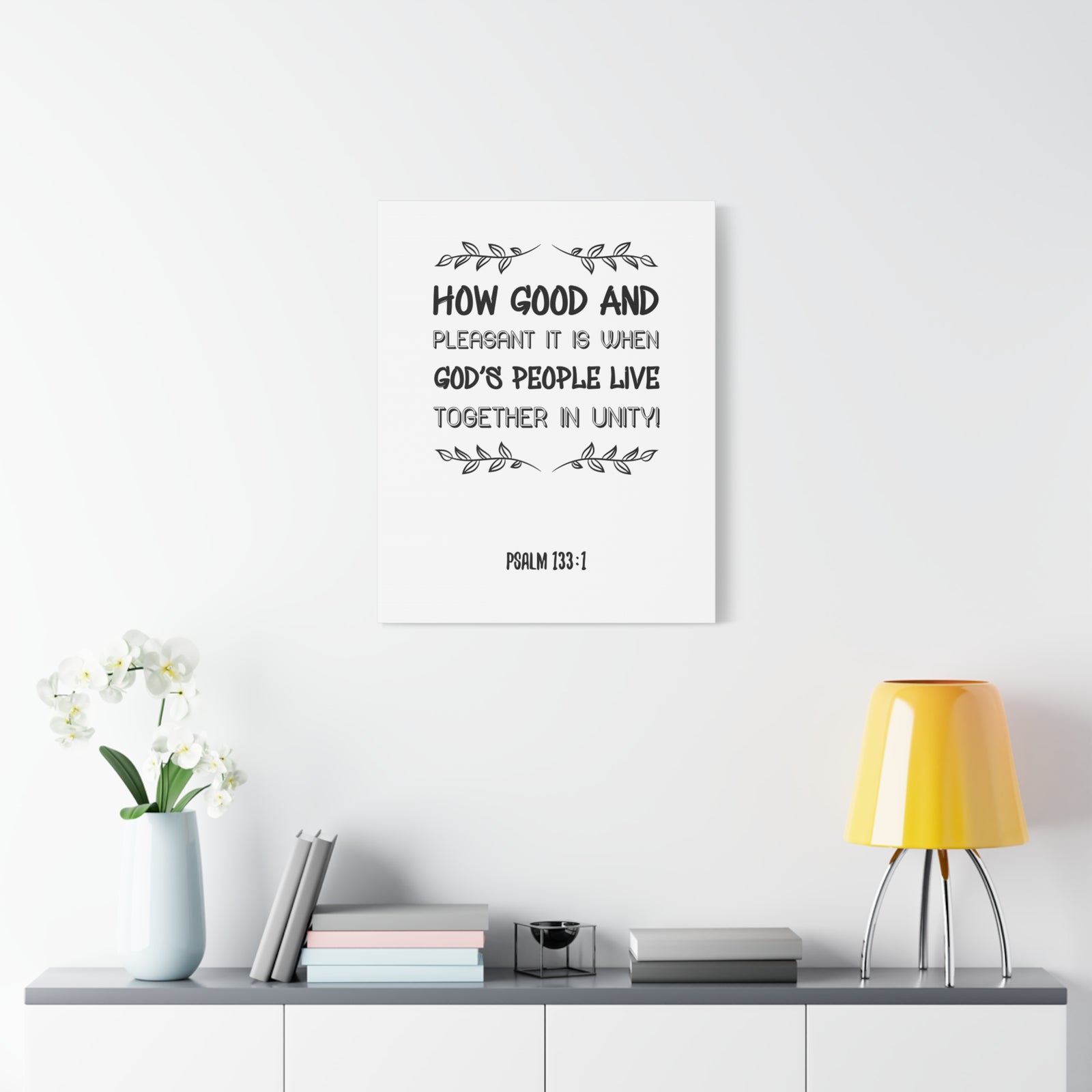 Scripture Canvas How Good And Pleasant Psalm 133:1 Christian Wall Art Bible Verse Print Ready To Hang-Express Your Love Gifts