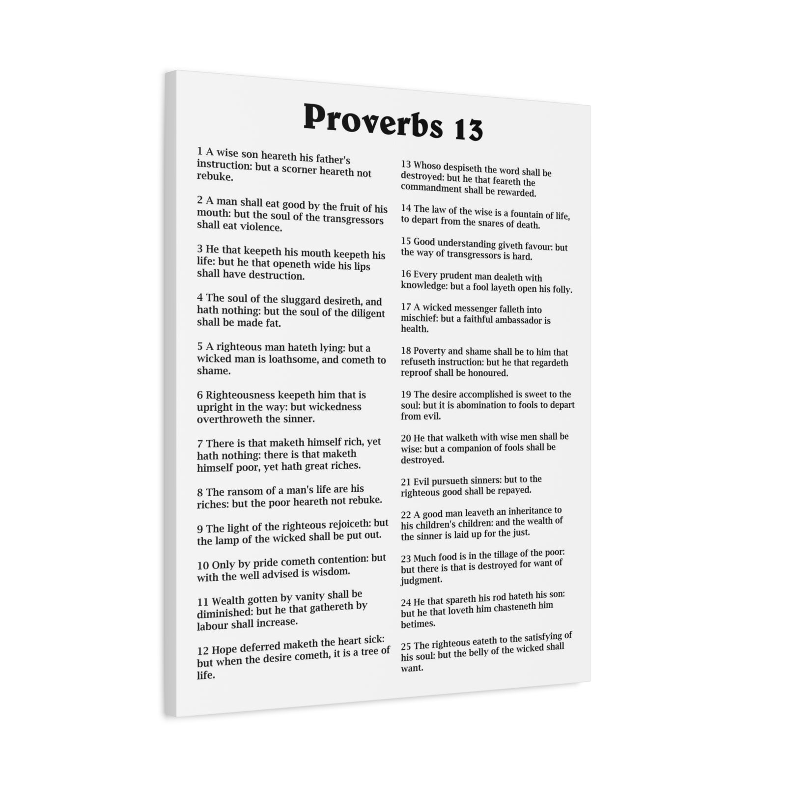 Scripture Walls Proverbs Chapter 13 White Bible Canvas Christian Wall Art Ready to Hang Unframed-Express Your Love Gifts