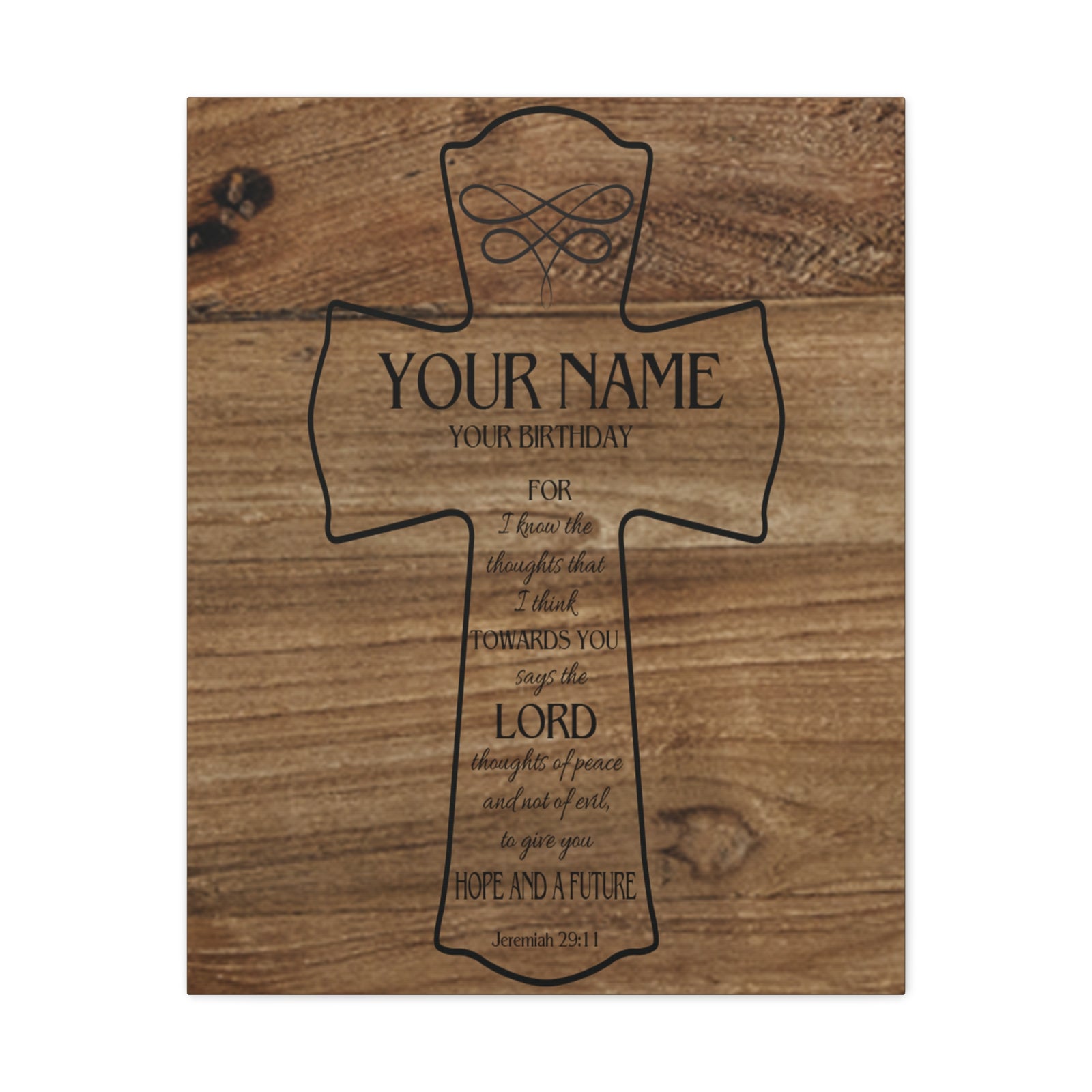 Scripture Walls Personalized Hope and a Future Jeremiah 29:11 Bible Chapter Canvas Christian Wall Art Ready to Hang-Express Your Love Gifts