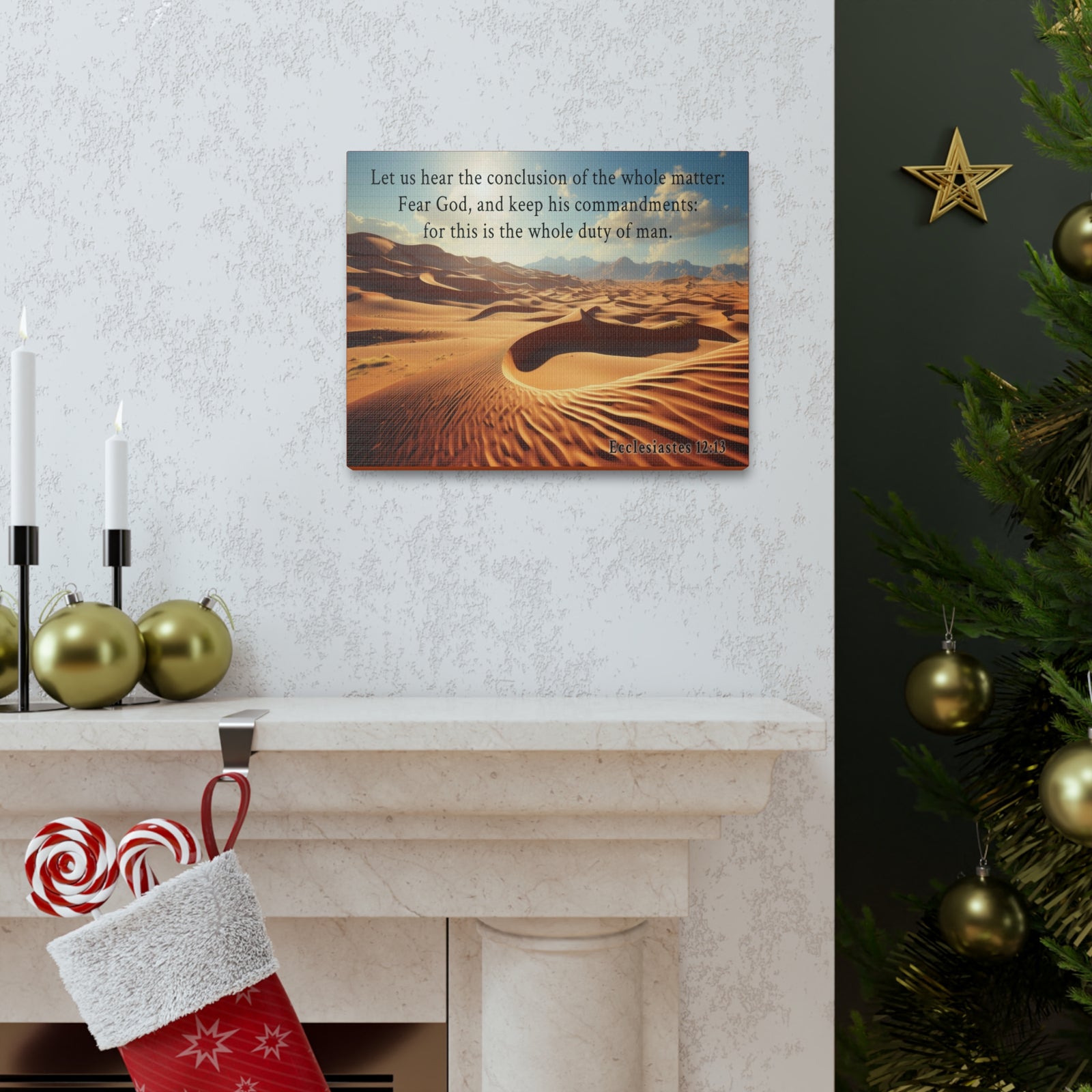 Scripture Walls Ecclesiastes 12:13 Desert Bible Verse Canvas Christian Wall Art Ready to Hang Unframed-Express Your Love Gifts