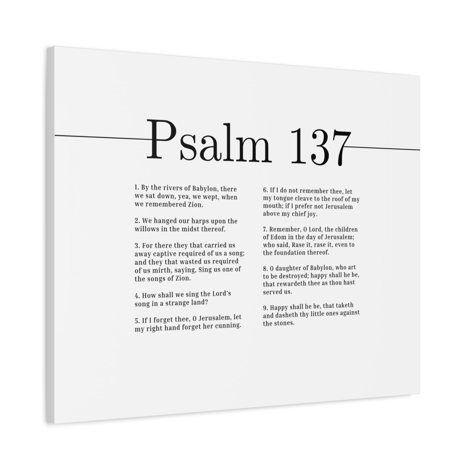 Scripture Canvas Sing The Lord's Song Psalm 137 Christian Wall Art Bible Verse Print Ready to Hang-Express Your Love Gifts