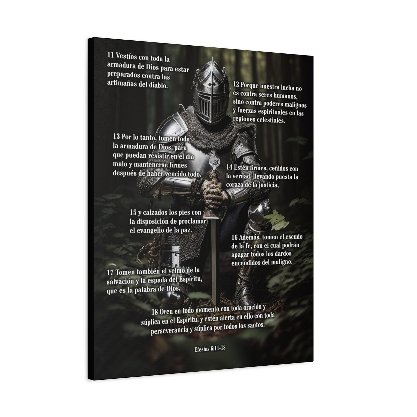 Scripture Walls Armor Of God Ephesians 6:11-18 Spanish Soldier Kneels Christian Wall Art Print Ready to Hang Unframed-Express Your Love Gifts