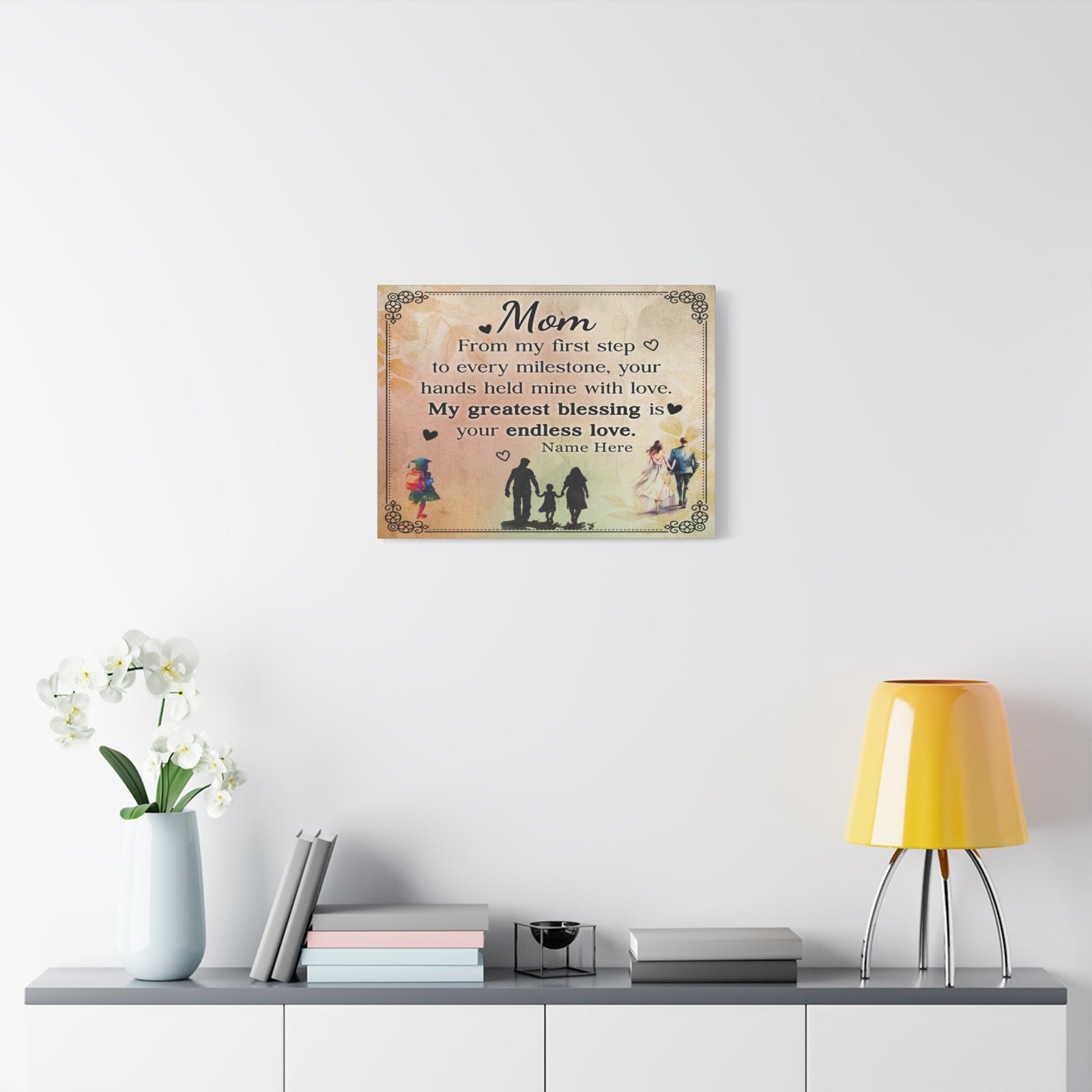 Personalized To Mom My Greatest Blessing is You Inspirational Quote – Elegant Home Décor-Express Your Love Gifts