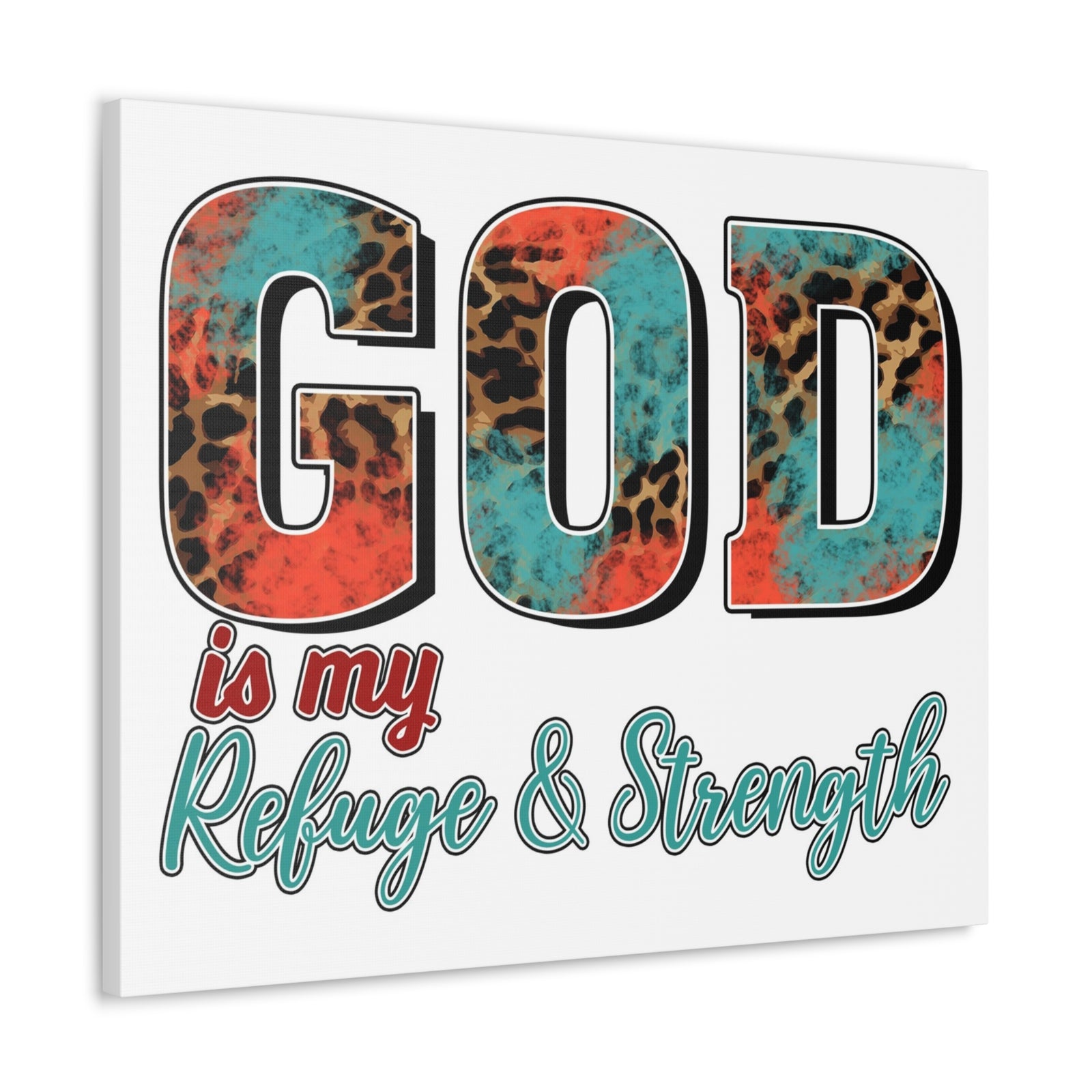 Scripture Walls My Refuge My Strength Bible Verse Canvas Christian Wall Art Ready to Hang Unframed-Express Your Love Gifts