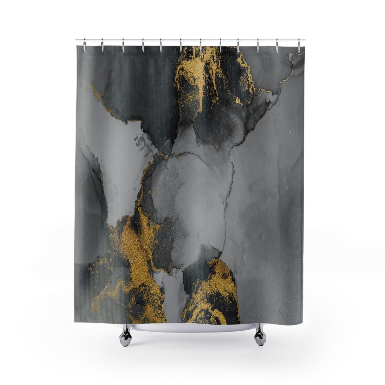 Marble Liquid Ink Shower Curtain 71" x 74"-Express Your Love Gifts