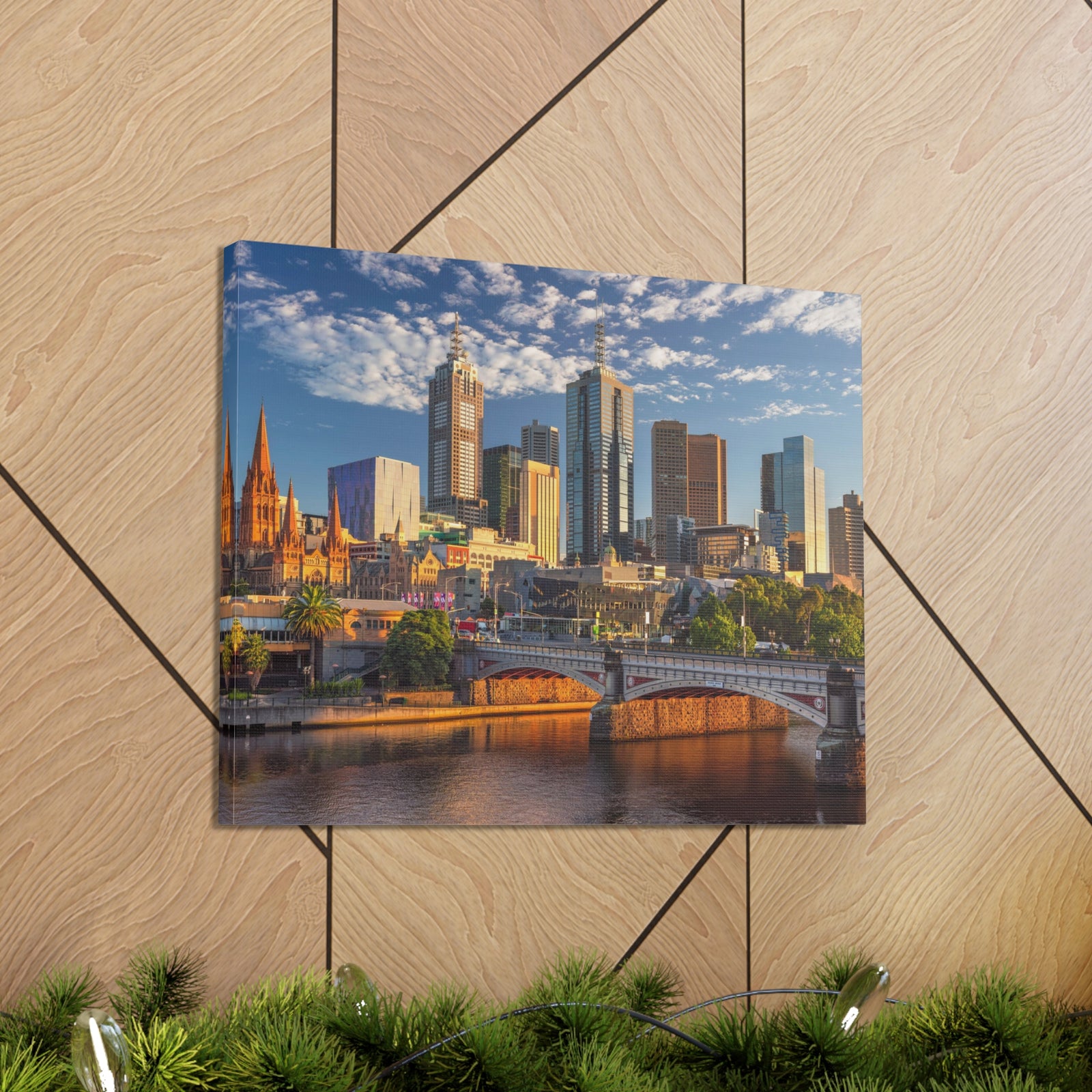Melbourne Daytime Skyline Canvas Artwork High-Quality Breathtaking Stunning Cityscape for Home Decor Ready to Hang-Express Your Love Gifts