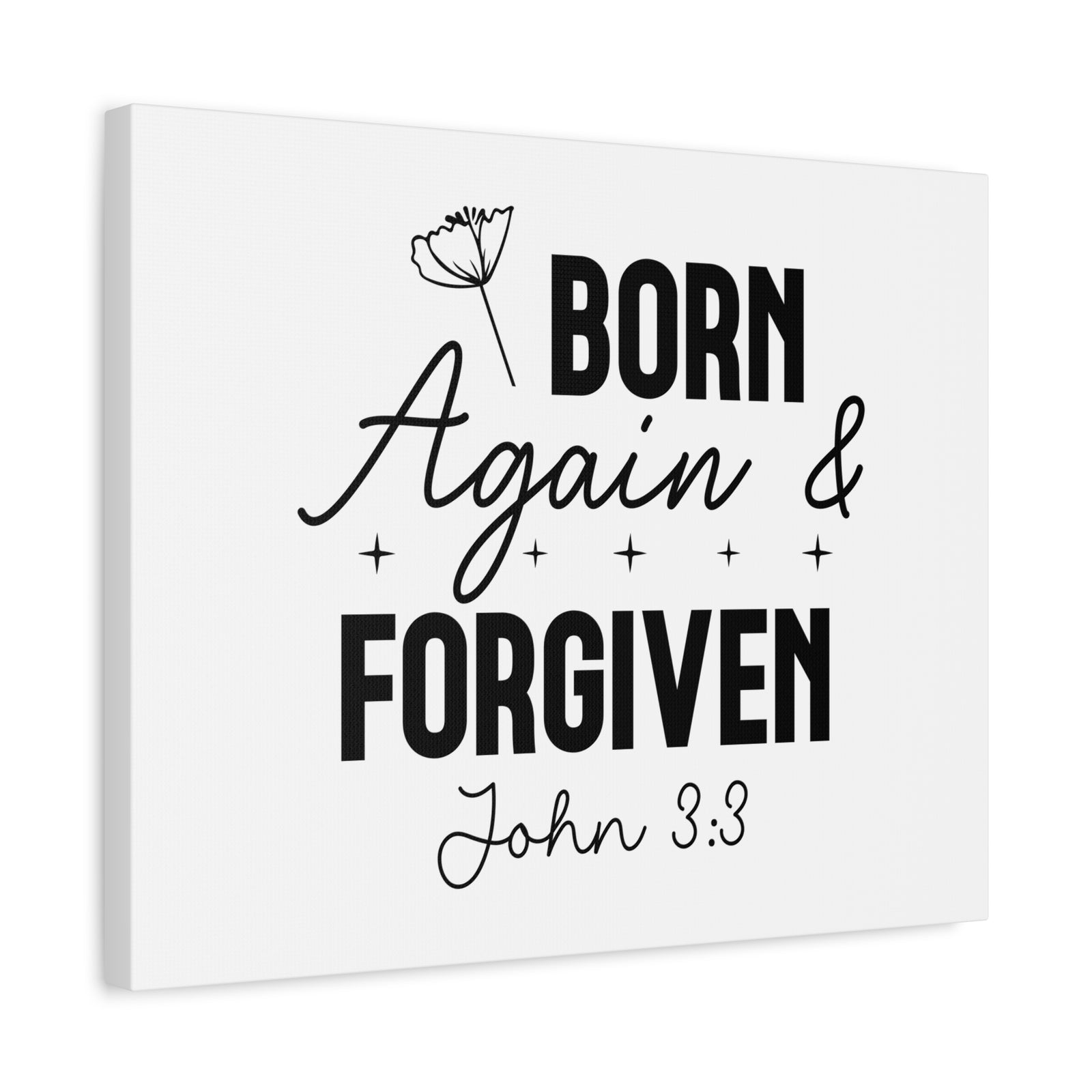 Scripture Walls John 3:3 Born Again and Forgiven Bible Verse Canvas Christian Wall Art Ready to Hang Unframed-Express Your Love Gifts