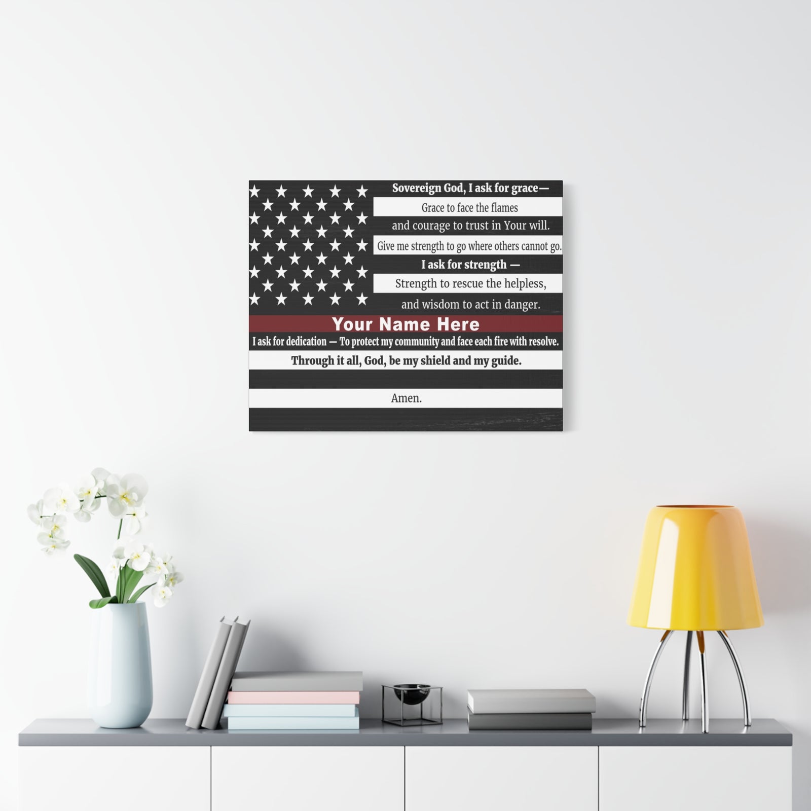 Scripture Walls Personalized Firefighter's Prayer Bible Canvas Christian Wall Art Ready to Hang Unframed-Express Your Love Gifts
