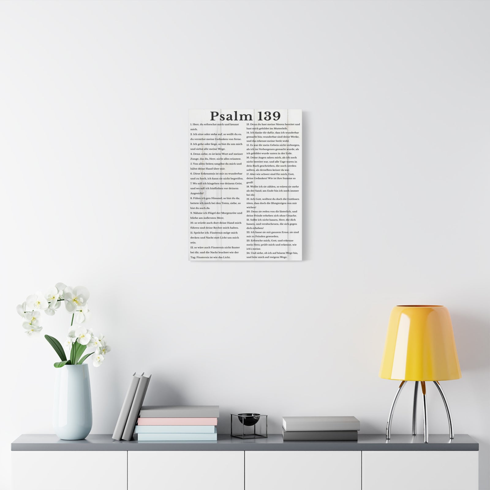 Scripture Walls Psalm 139 German White Bible Verse Canvas Christian Wall Art Ready to Hang Unframed-Express Your Love Gifts
