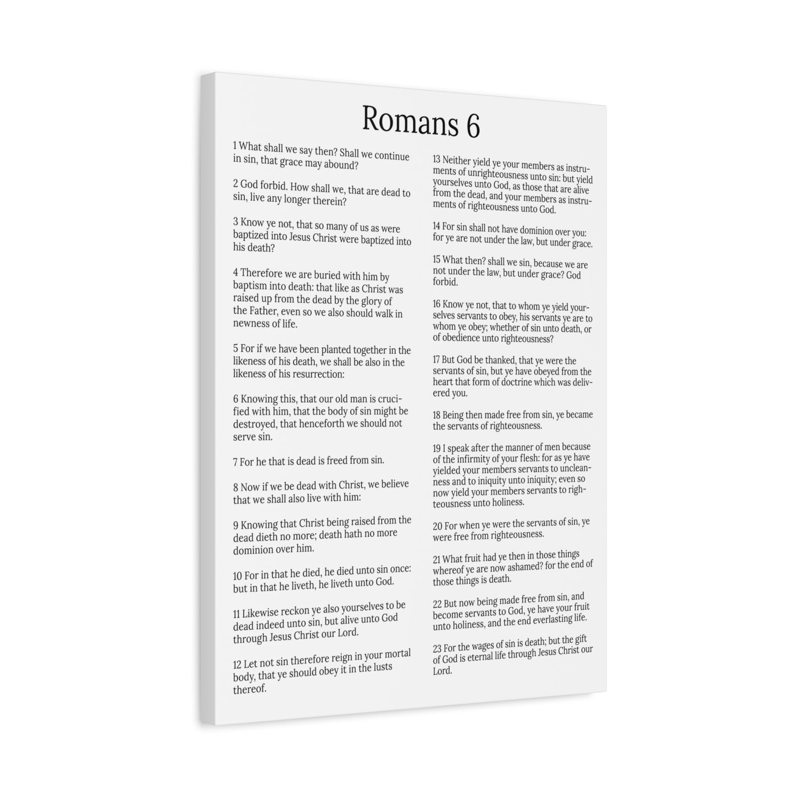 Scripture Walls Sanctification Roman 6 White Chapter Christian Wall Art Print Ready to Hang Unframed-Express Your Love Gifts