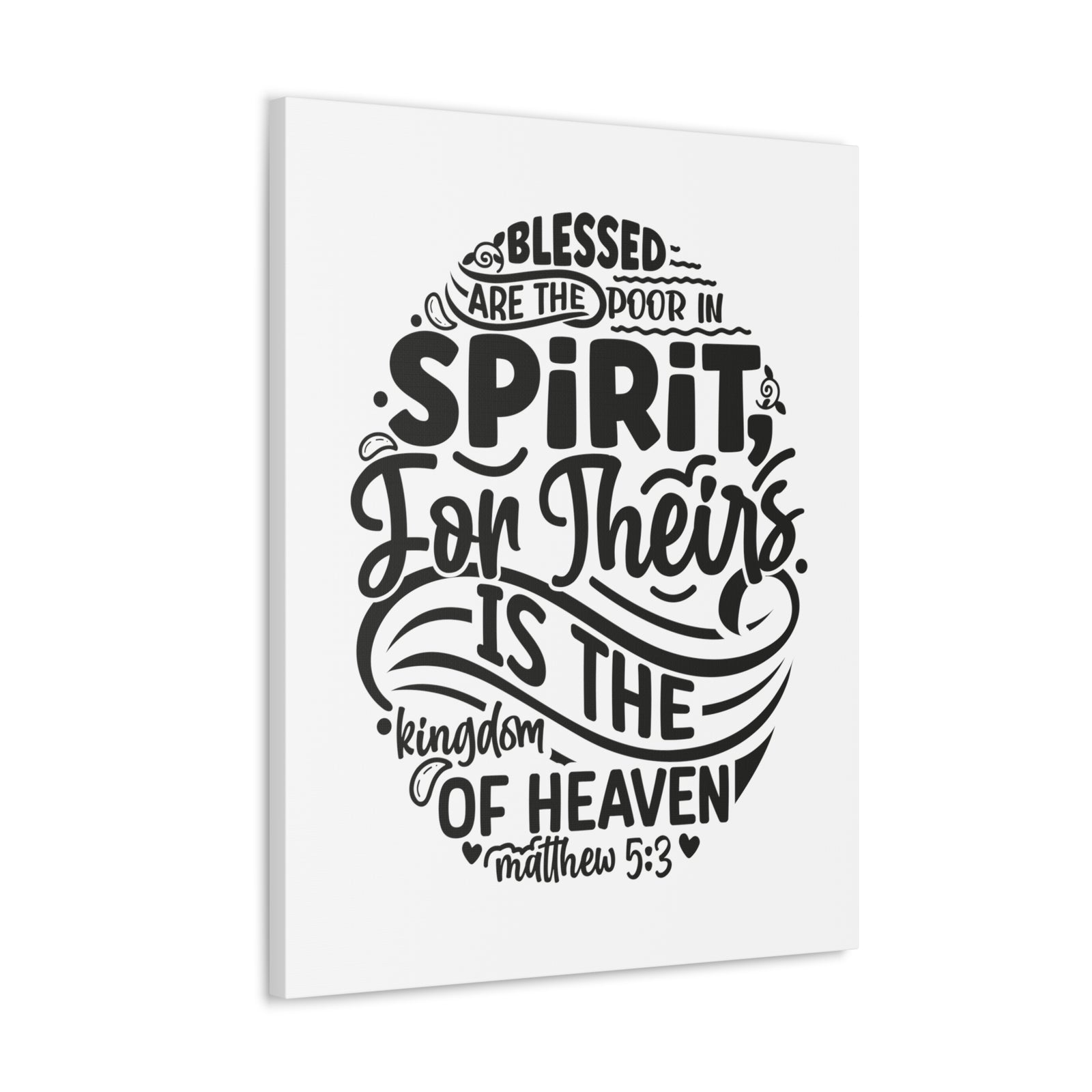 Scripture Walls Matthew 5:3 Kingdom of Heaven Bible Verse Canvas Christian Wall Art Ready to Hang Unframed-Express Your Love Gifts