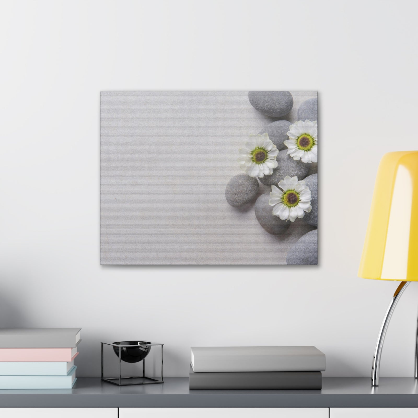 Three White Flower Forest Floral Nature Photography Canvas Wall Art for Home Decor Ready-to-Hang-Express Your Love Gifts