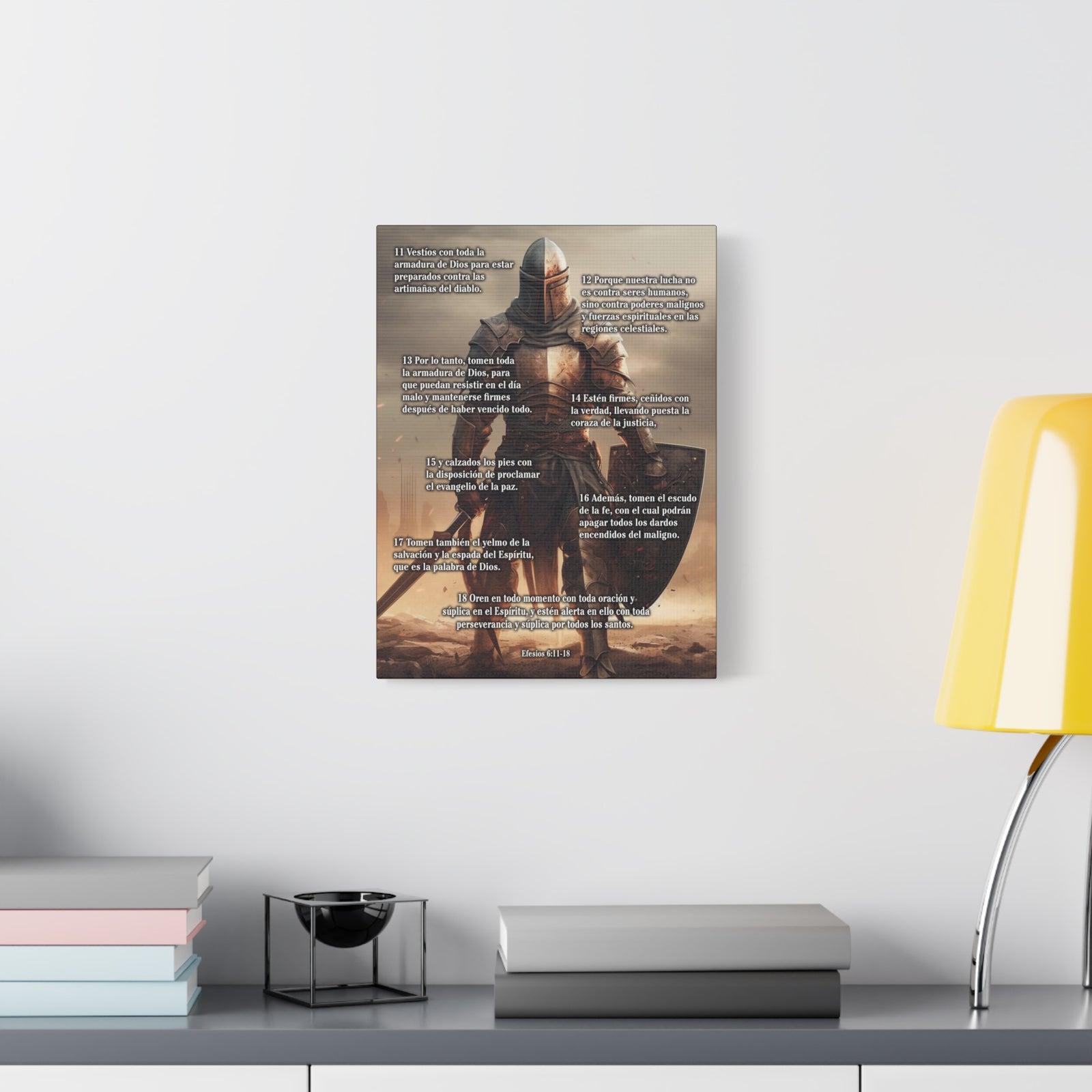 Scripture Walls Armour Of God Ephesians 6:11-18 Standing Warrior Spanish Christian Wall Art Print Ready to Hang Unframed-Express Your Love Gifts