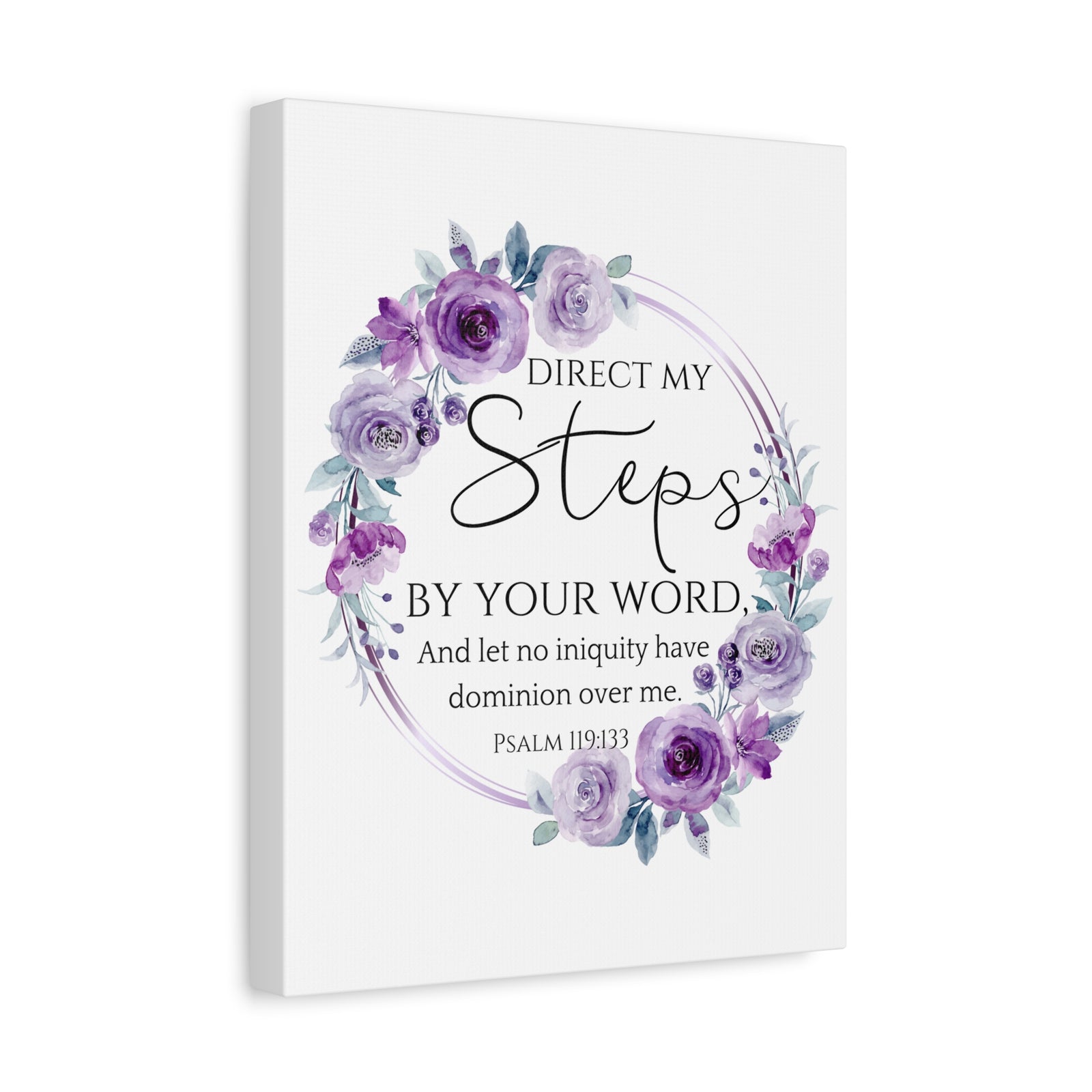 Scripture Walls Psalm 119:133 Direct My Steps Bible Verse Canvas Christian Wall Art Ready to Hang Unframed-Express Your Love Gifts