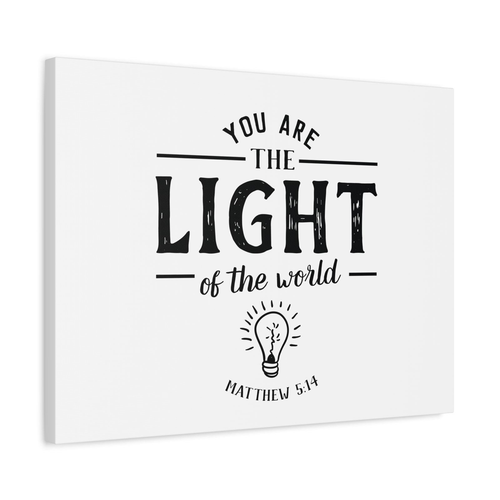Scripture Canvas The Light Matthew 5:14 Christian Wall Art Bible Verse Print Ready to Hang-Express Your Love Gifts
