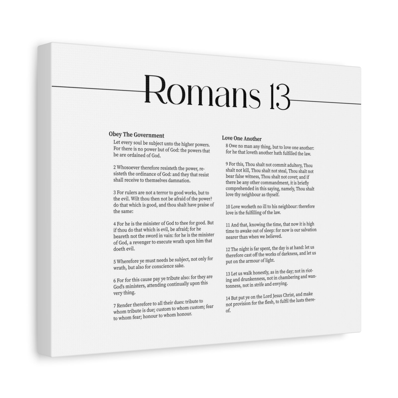 Scripture Canvas Romans 13 Christian Wall Art Print Ready to Hang-Express Your Love Gifts