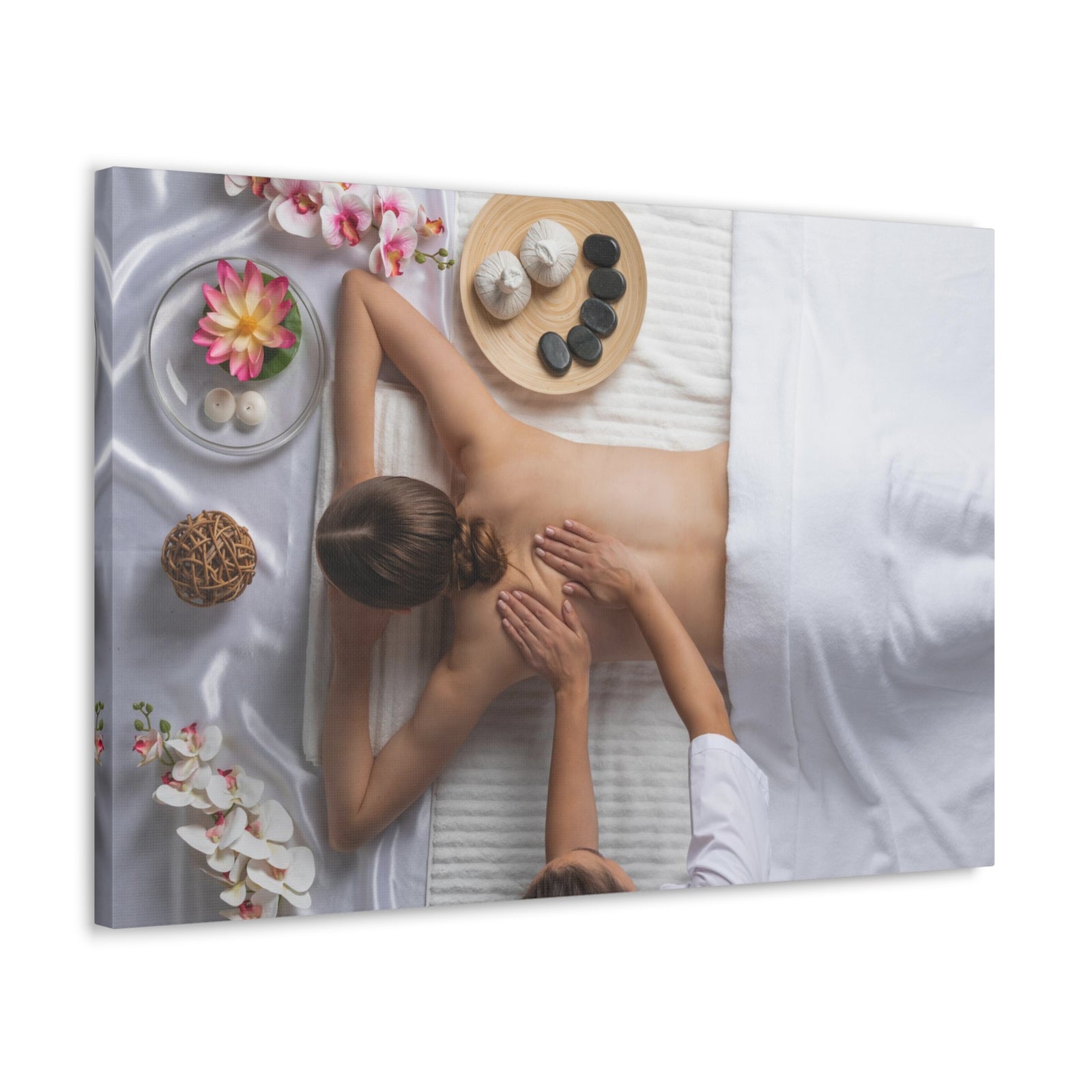 Woman Spa Massage Forest Floral Nature Photography Canvas Wall Art for Home Decor Ready-to-Hang-Express Your Love Gifts