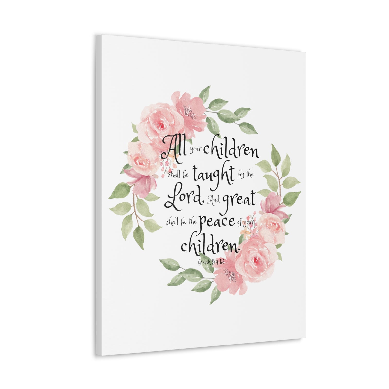 Scripture Walls Isaiah 54:13 All Your Children Bible Verse Canvas Christian Wall Art Ready to Hang Unframed-Express Your Love Gifts