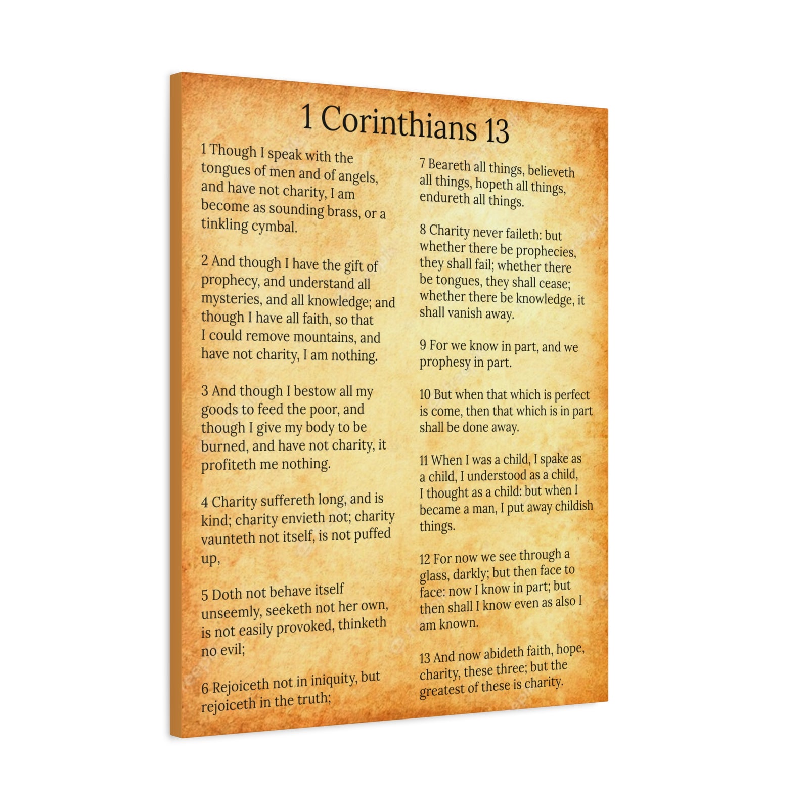 Scripture Walls 1 Corinthians 13 Love Chapter Gold Christian Wall Art Print Ready to Hang Unframed-Express Your Love Gifts