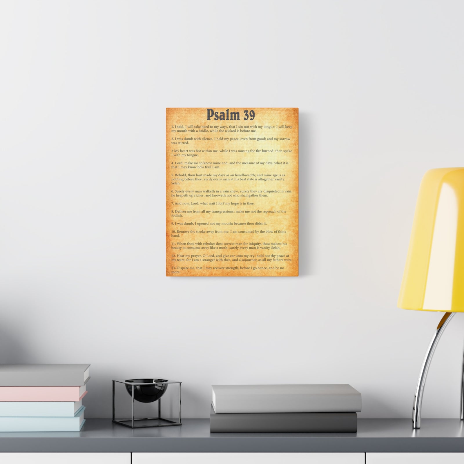 Scripture Walls Psalm 39 Gold Bible Chapter Canvas Christian Wall Art Ready to Hang-Express Your Love Gifts