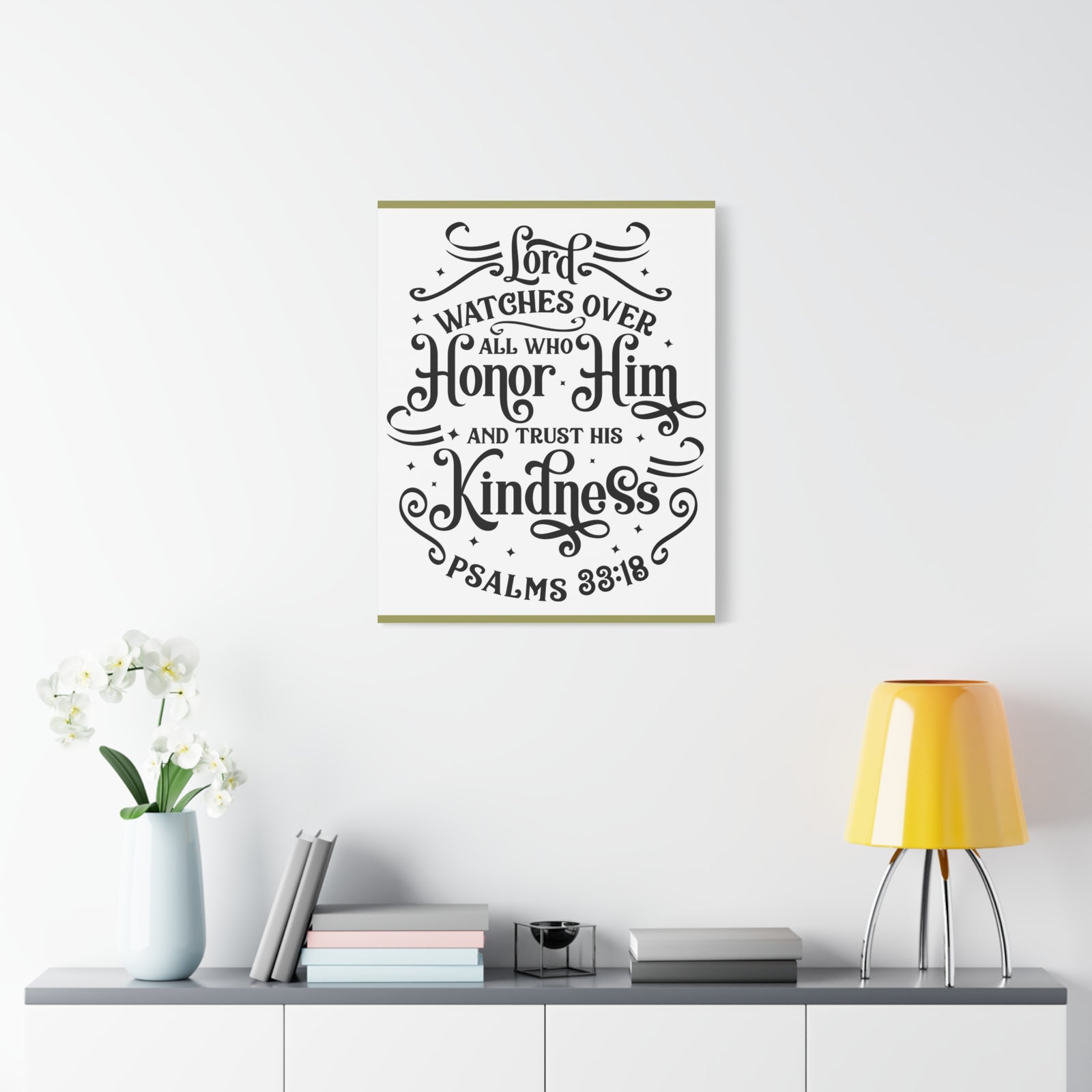 Scripture Walls Lord Watches Over All Who Honor Him Psalms 33:18 Bible Verse Canvas Christian Wall Art Ready To Hang-Express Your Love Gifts