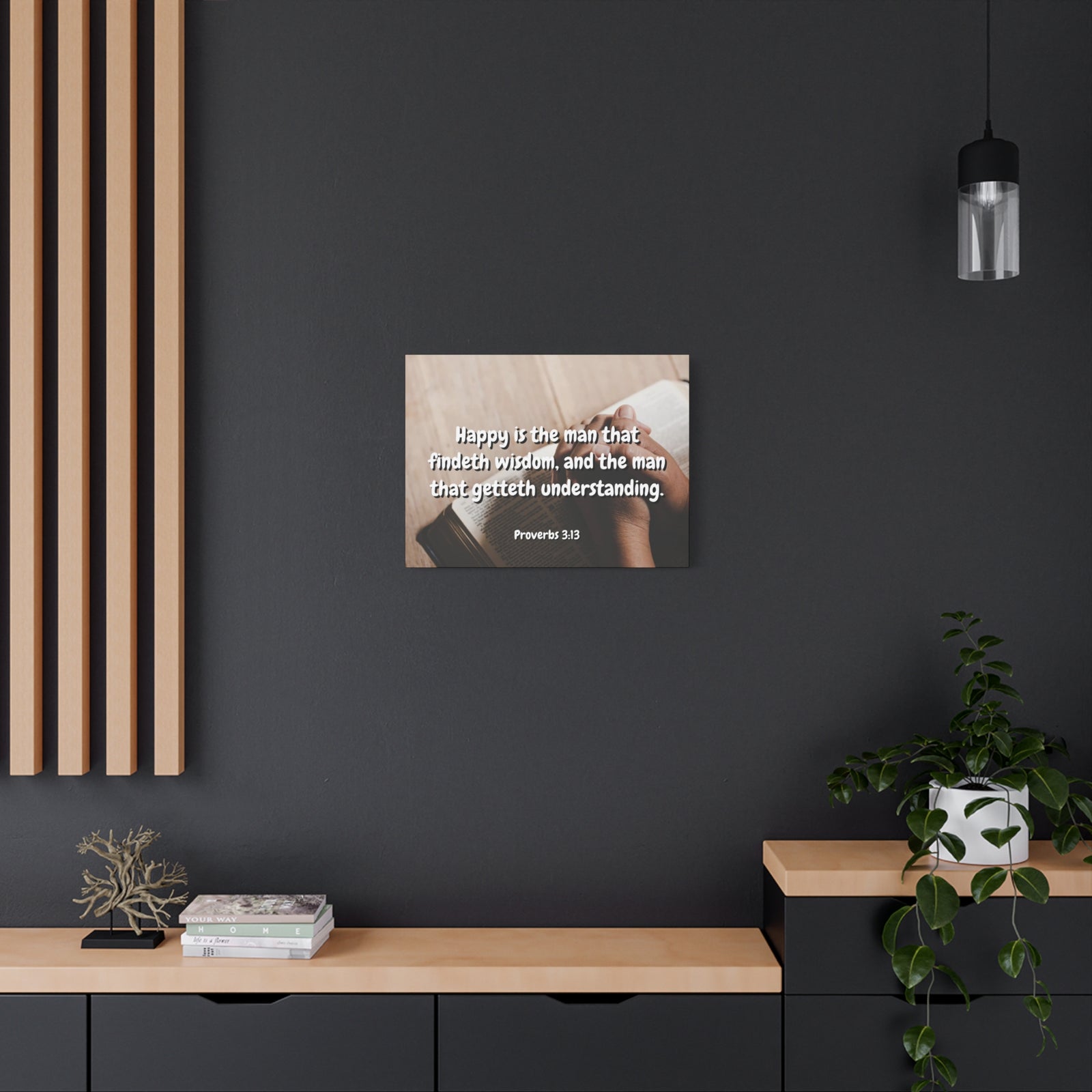 Scripture Walls Findeth Wisdom Proverbs 3:13 Bible Verse Canvas Christian Wall Art Ready to Hang-Express Your Love Gifts
