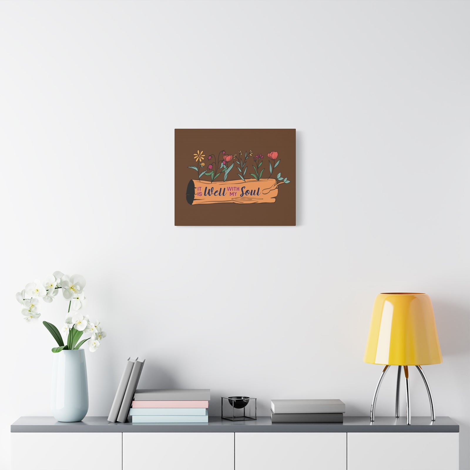 Scripture Canvas With My Soul Flower Psalm 42:7 Christian Wall Art Bible Verse Print Ready to Hang-Express Your Love Gifts