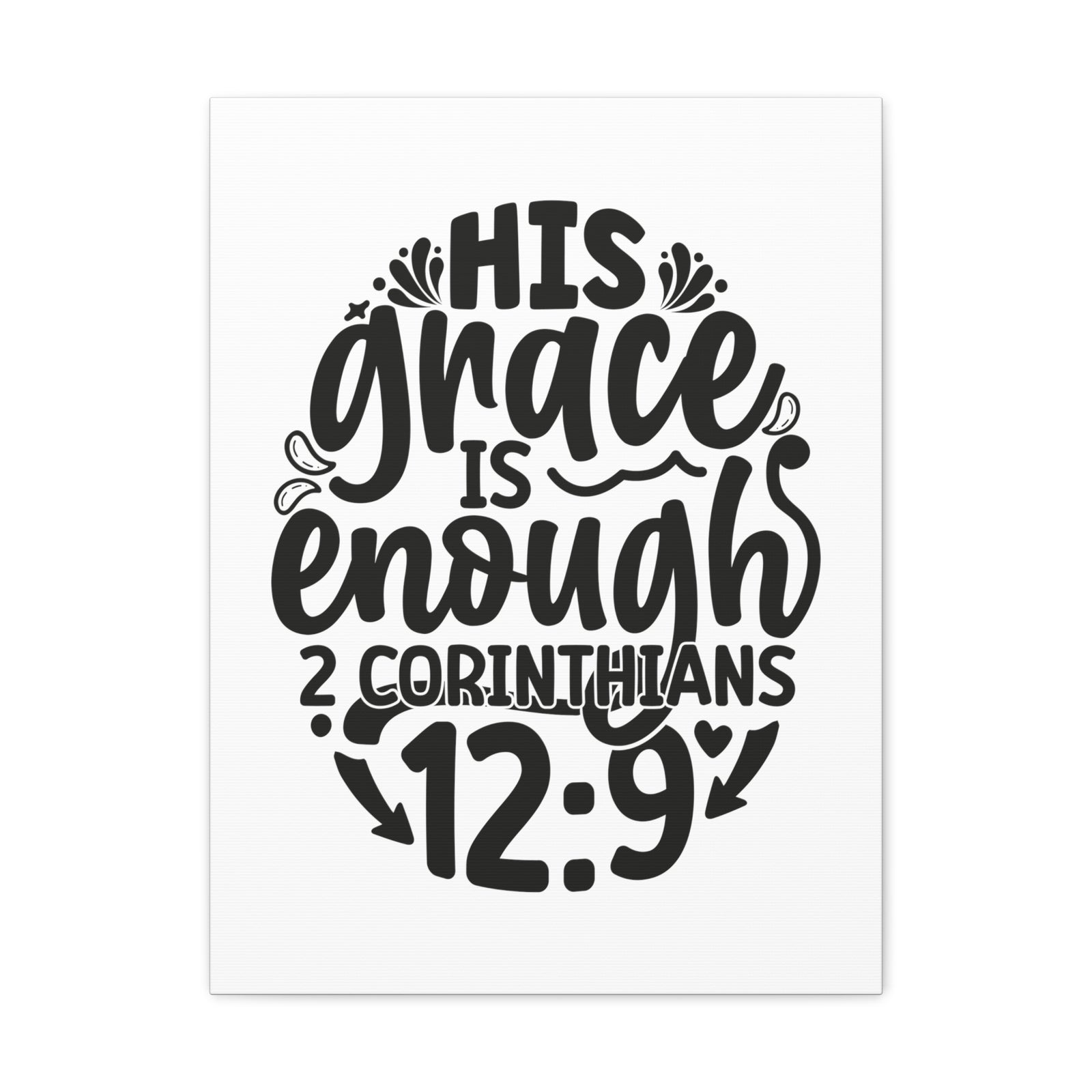 Scripture Walls 2 Corinthians 12:9 His Grace is Enough Circle Bible Verse Canvas Christian Wall Art Ready to Hang Unframed-Express Your Love Gifts