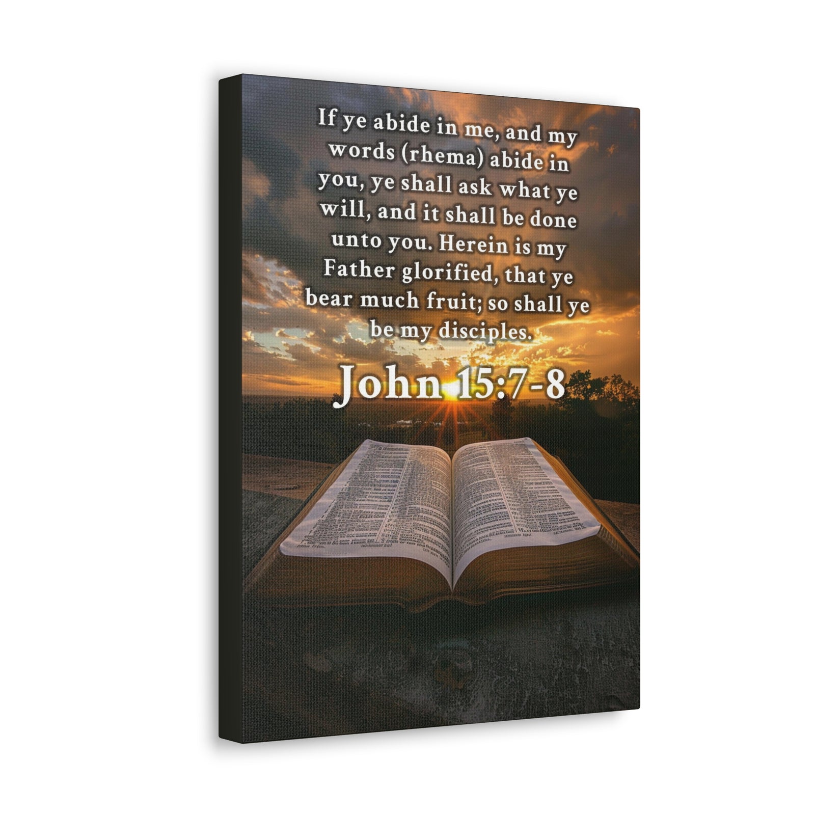 Scripture Walls John 15:7-8 KJV Bible Verse Canvas Christian Wall Art Ready to Hang Unframed-Express Your Love Gifts
