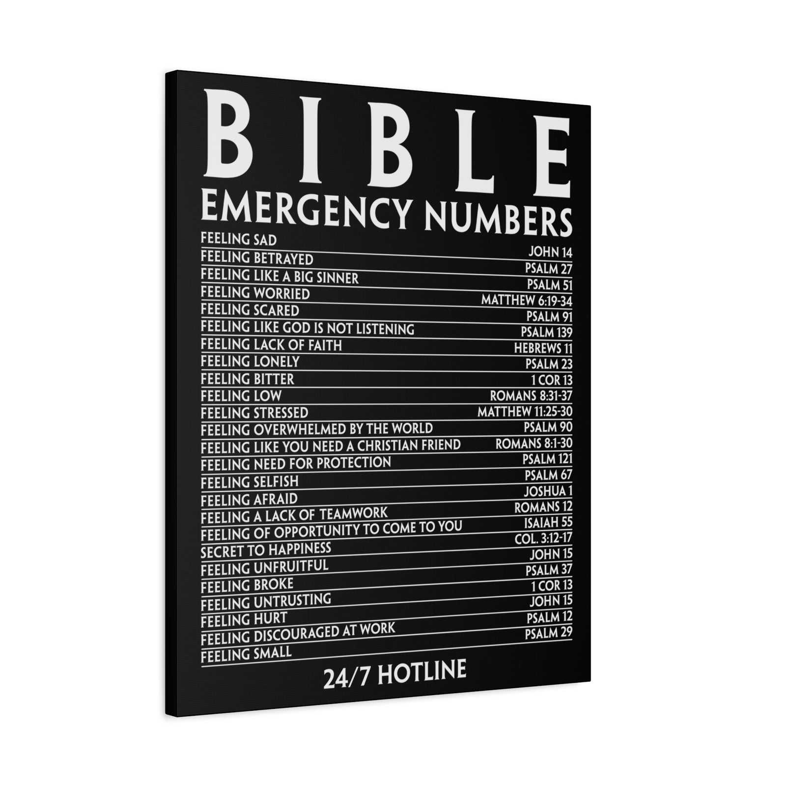 Scripture Walls Bible Emergency Hotline Numbers Bible Verse Canvas Christian Wall Art Ready to Hang Unframed-Express Your Love Gifts