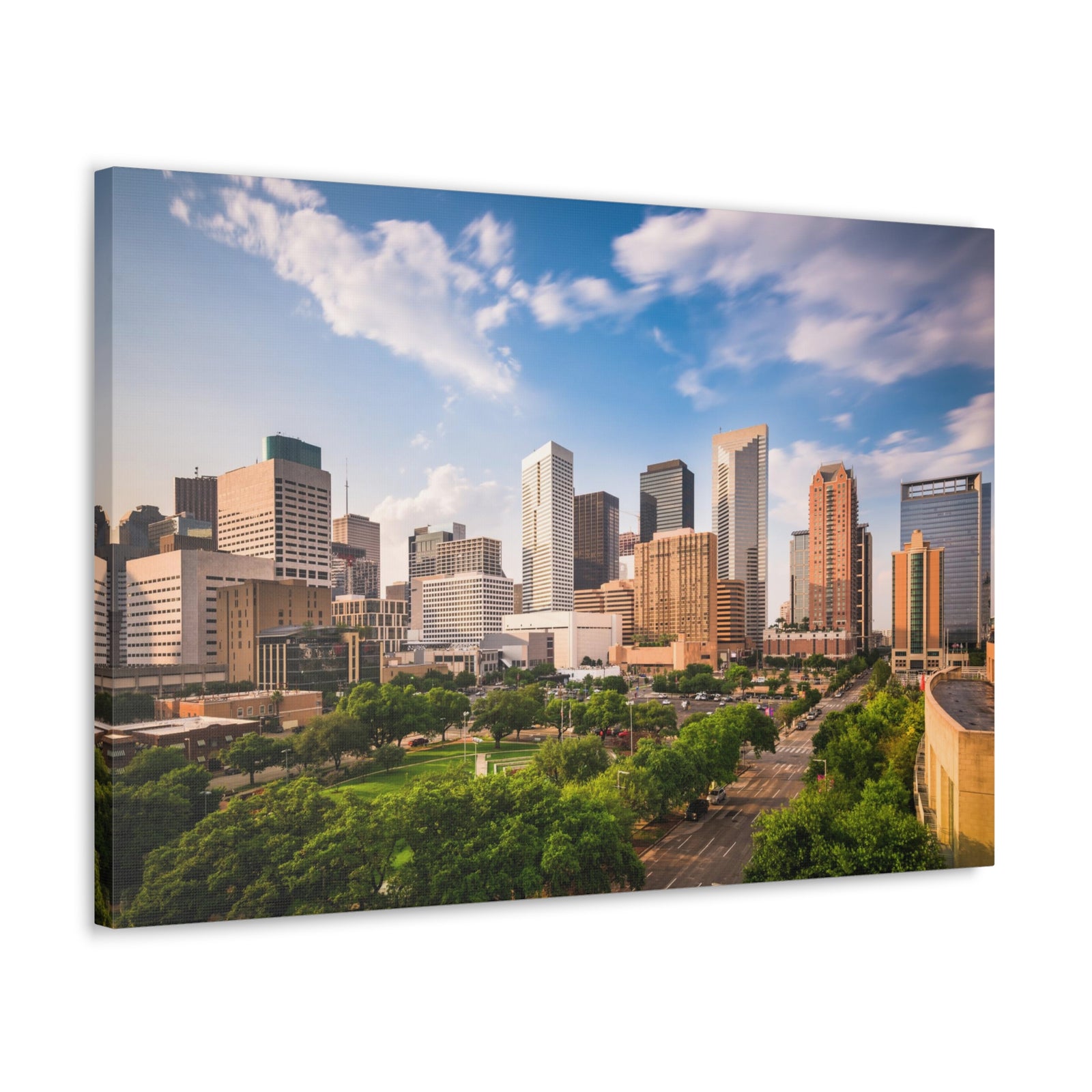 Houston Daytime Skyline Canvas Artwork High-Quality Breathtaking Stunning Cityscape for Home Decor Ready to Hang-Express Your Love Gifts