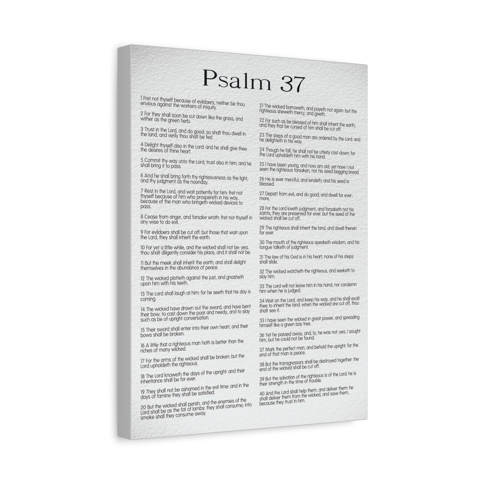 Scripture Canvas Delighting in His Righteousness Psalm 37 Christian Wall Art Bible Verse Print Ready to Hang-Express Your Love Gifts