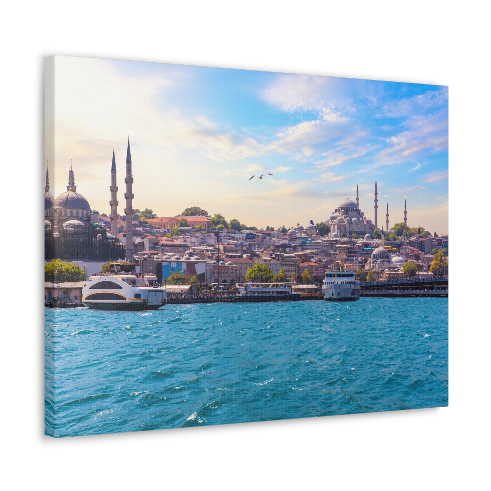 Istanbul Daytime Skyline Canvas Artwork High-Quality Breathtaking Stunning Cityscape for Home Decor Ready to Hang-Express Your Love Gifts